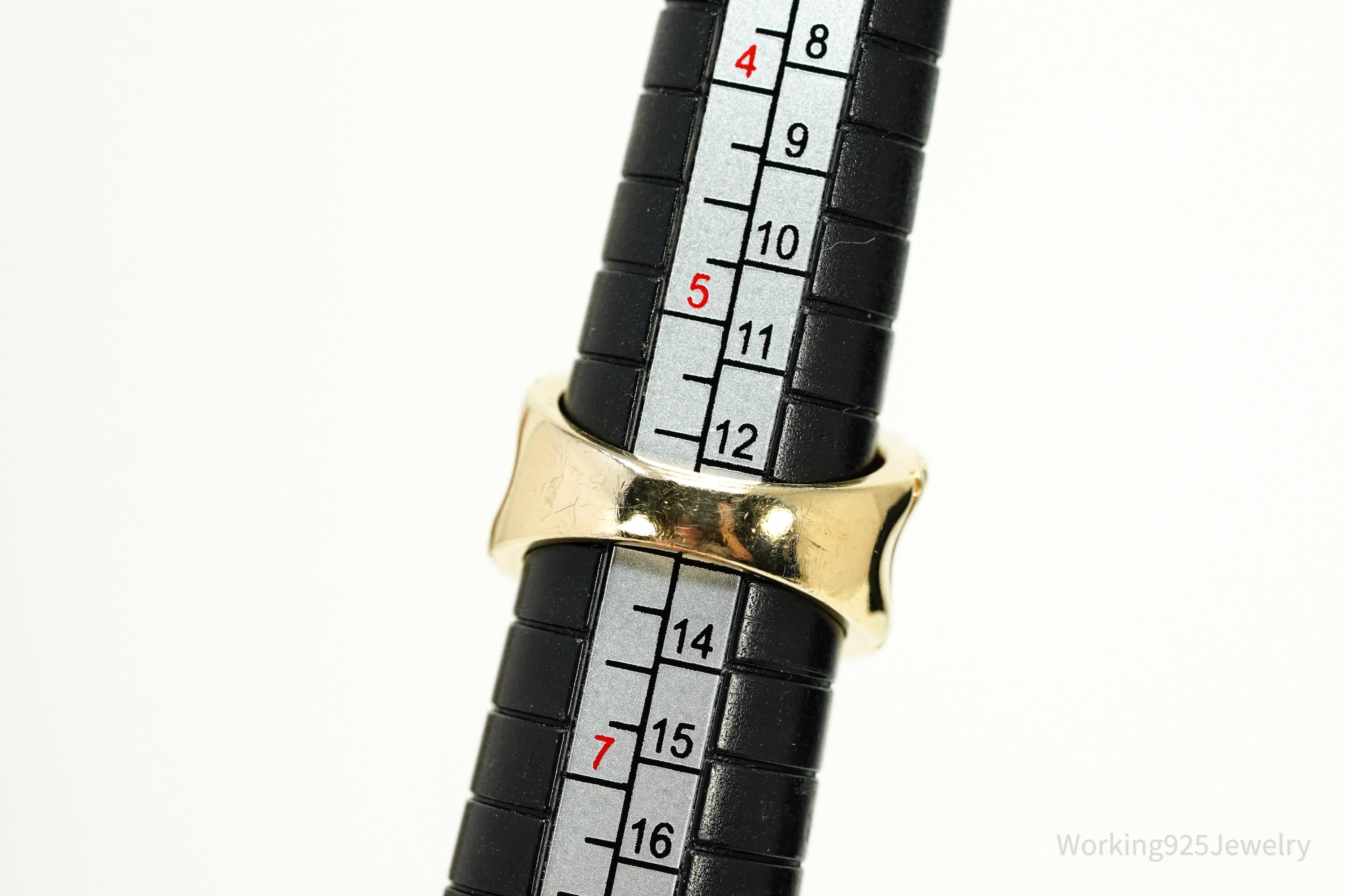 VTG Designer Ross Simons Ruby Gold Over Sterling Silver Ring - Size 6