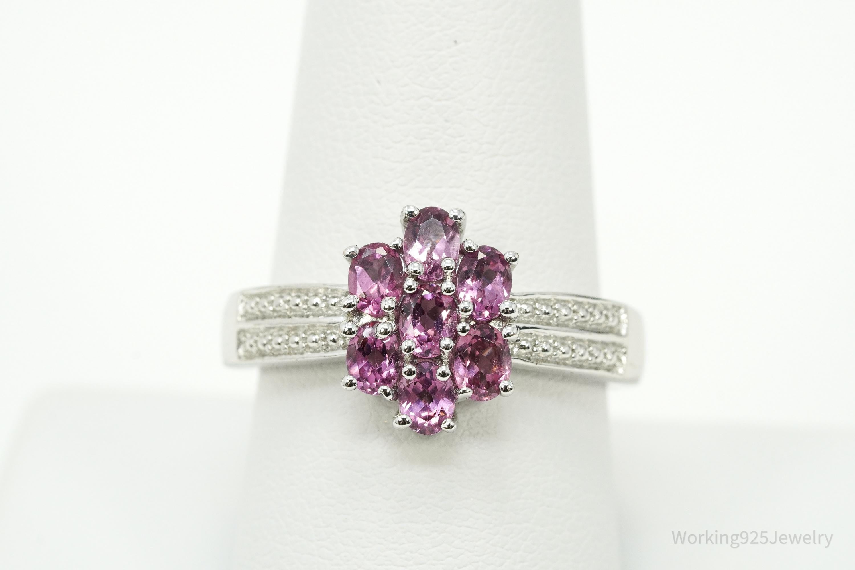 Karis Pink Tourmaline Sterling Silver Ring - Size 9