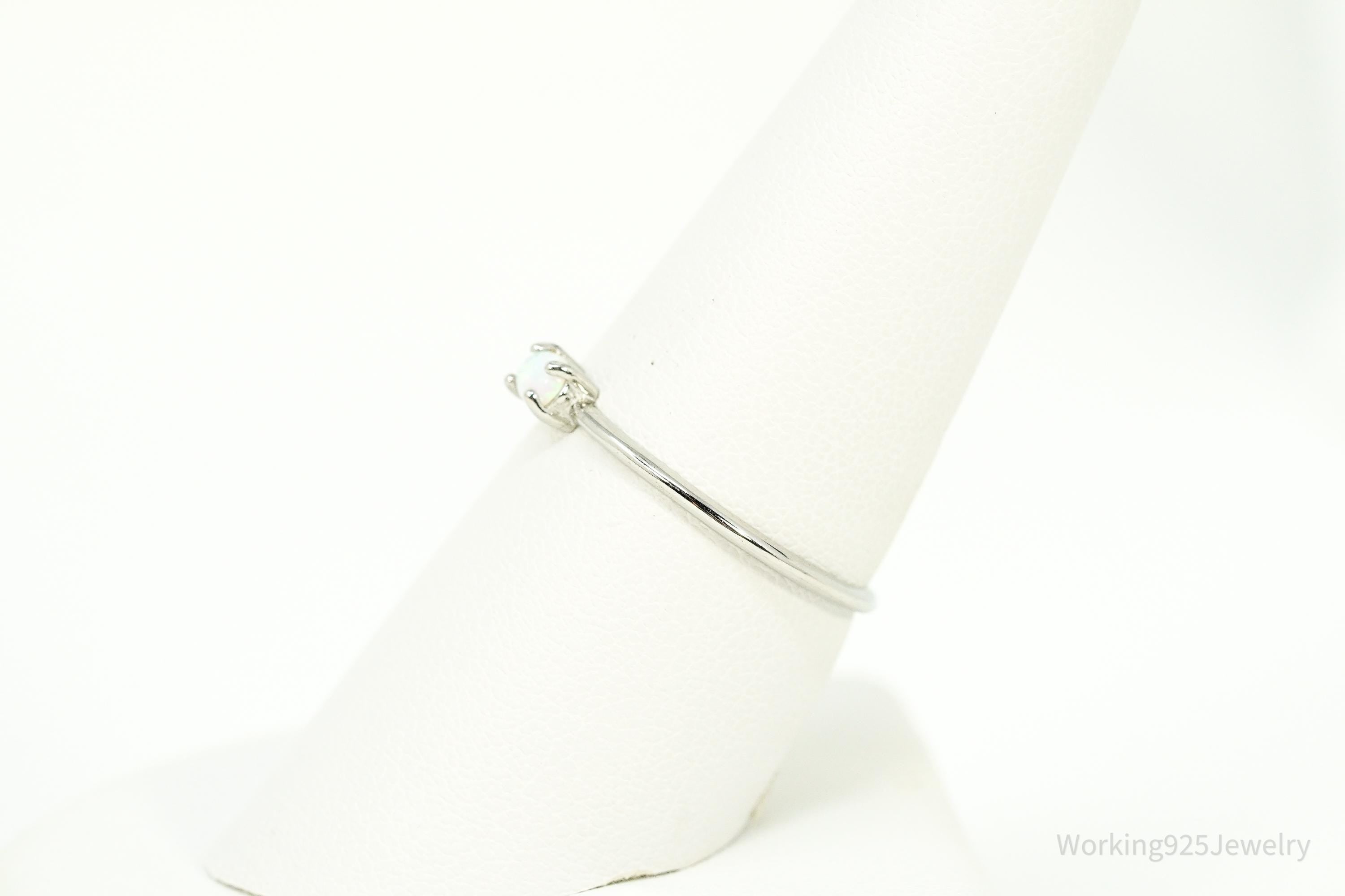 Vintage Opal Sterling Silver Ring - Size 8.25