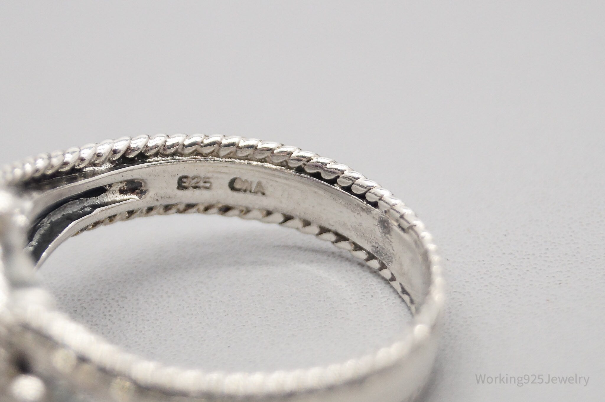 Vintage Amethyst Sterling Silver Ring - Size 10