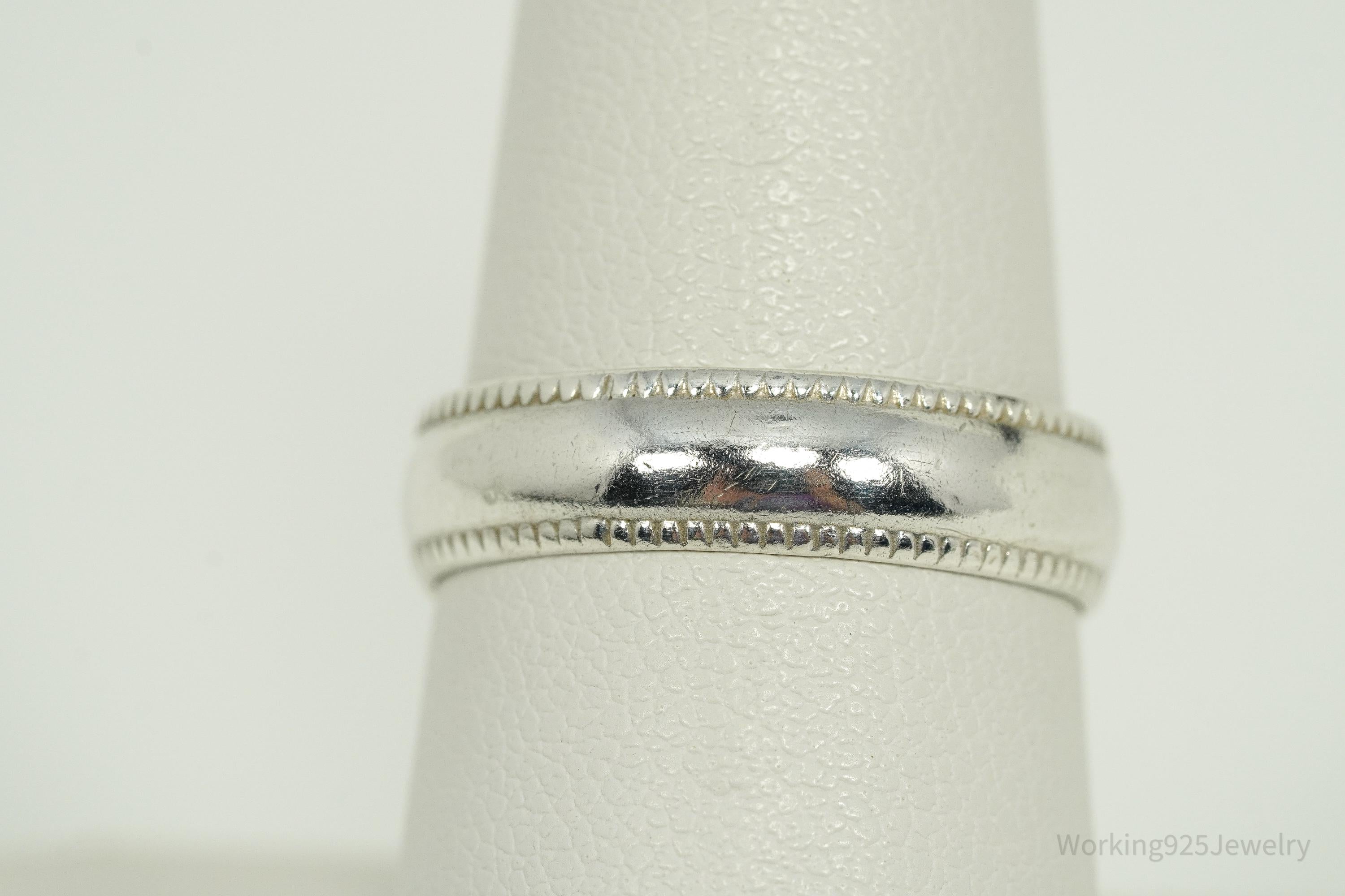 Vintage Western Style Sterling Silver Stacker Ring - Size 8