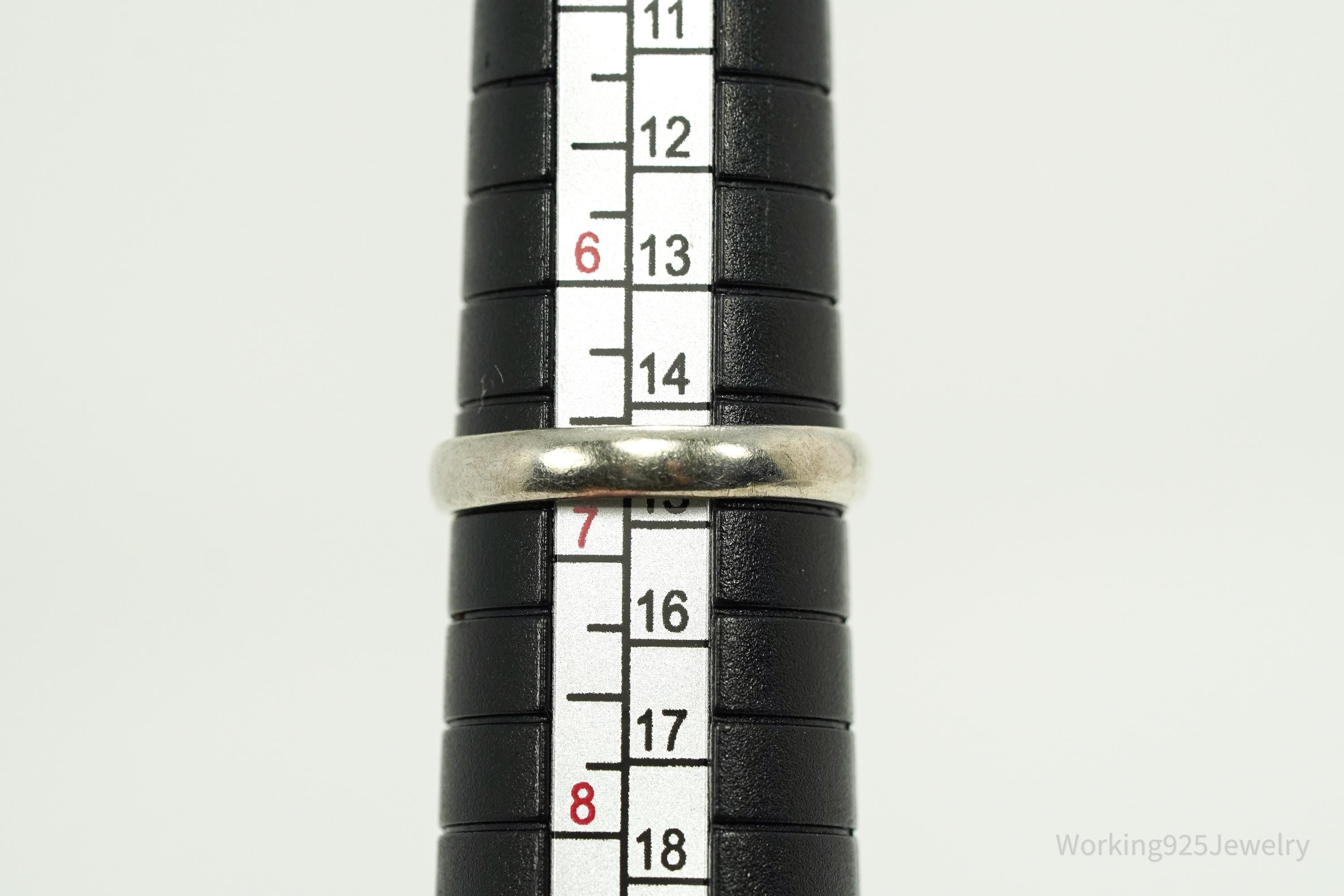 Vintage Art Glass Sterling Silver Ring - Size 6.75