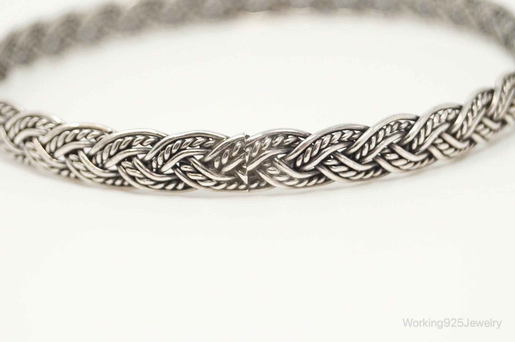 Vintage Rope Weave Braid Sterling Silver Bracelet