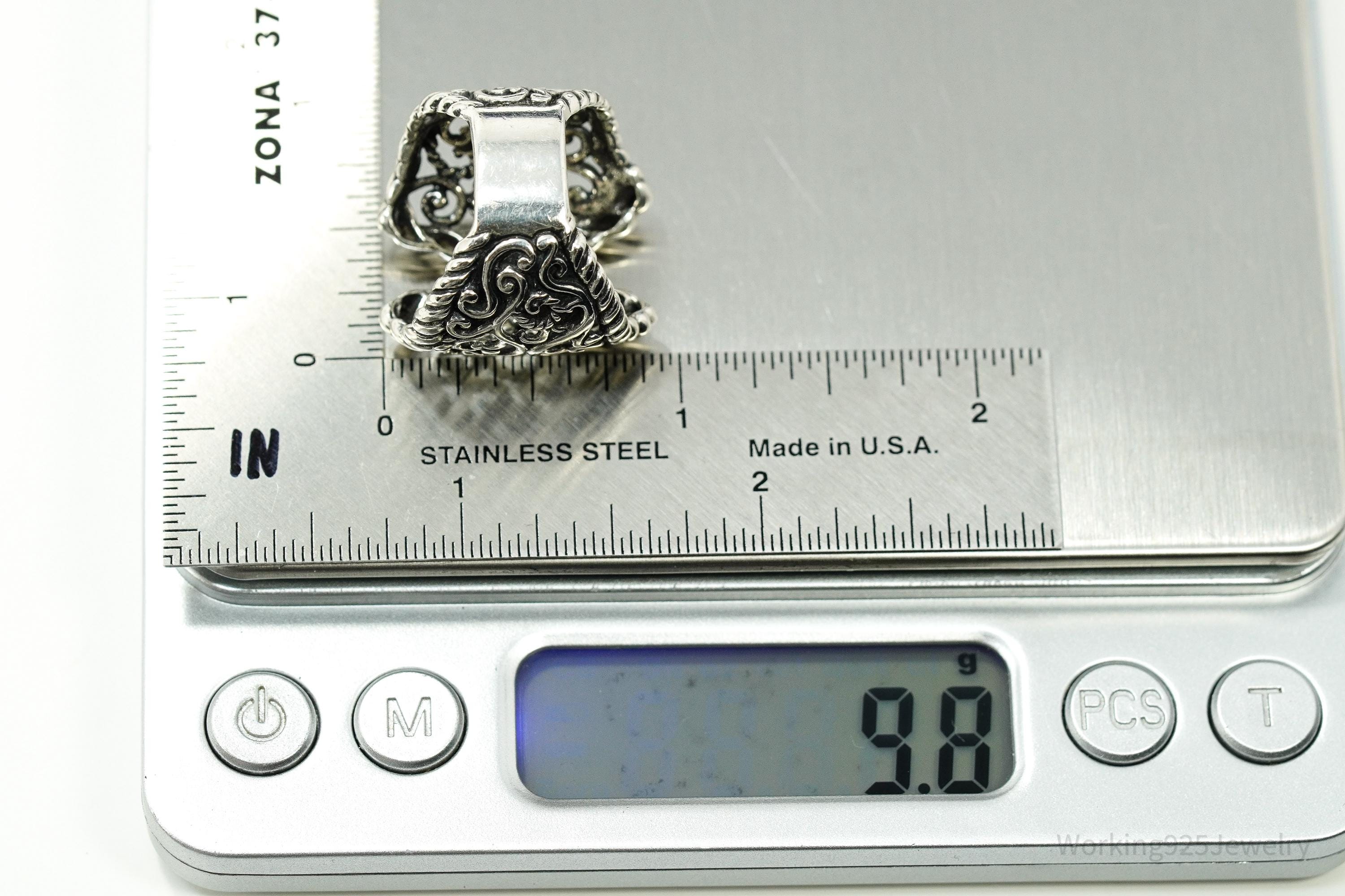 Vintage Native Carolyn Pollack Western Style Sterling Silver Ring - Size 7.25