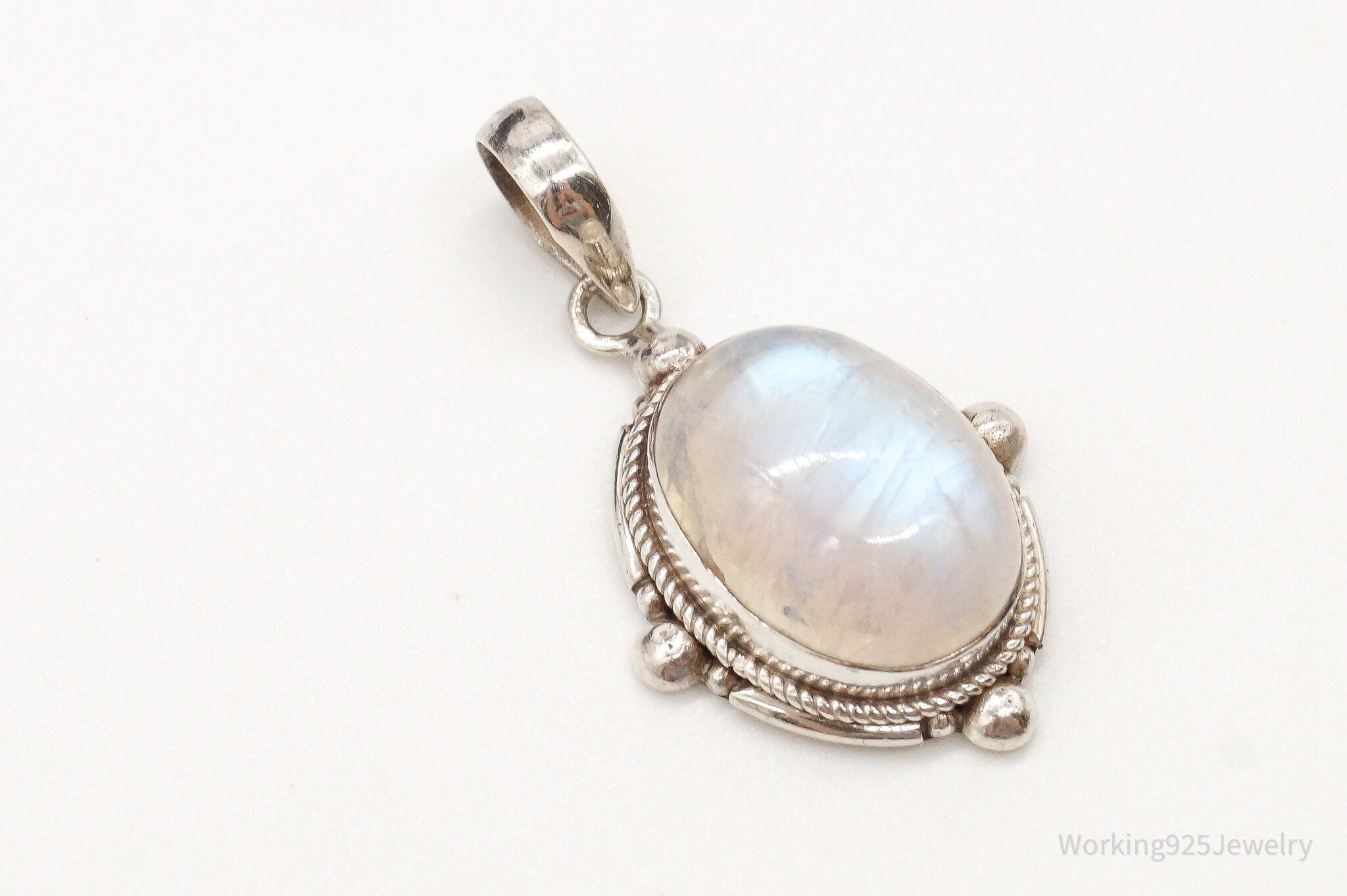 Vintage Moonstone Sterling Silver Southwestern Pendant