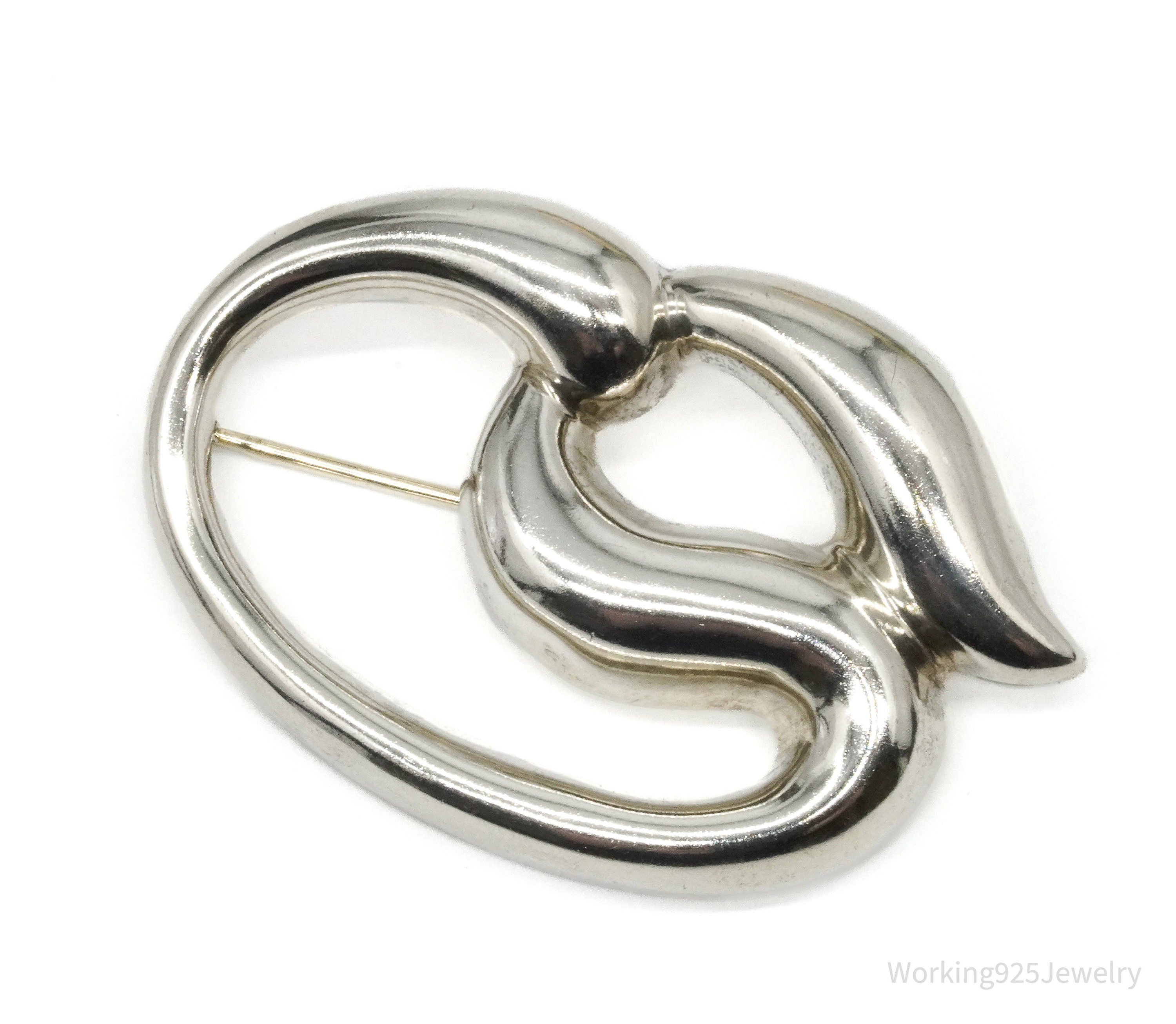 RARE Vintage Sterling Silver Bayanihan Sculptural Modernist Brooch