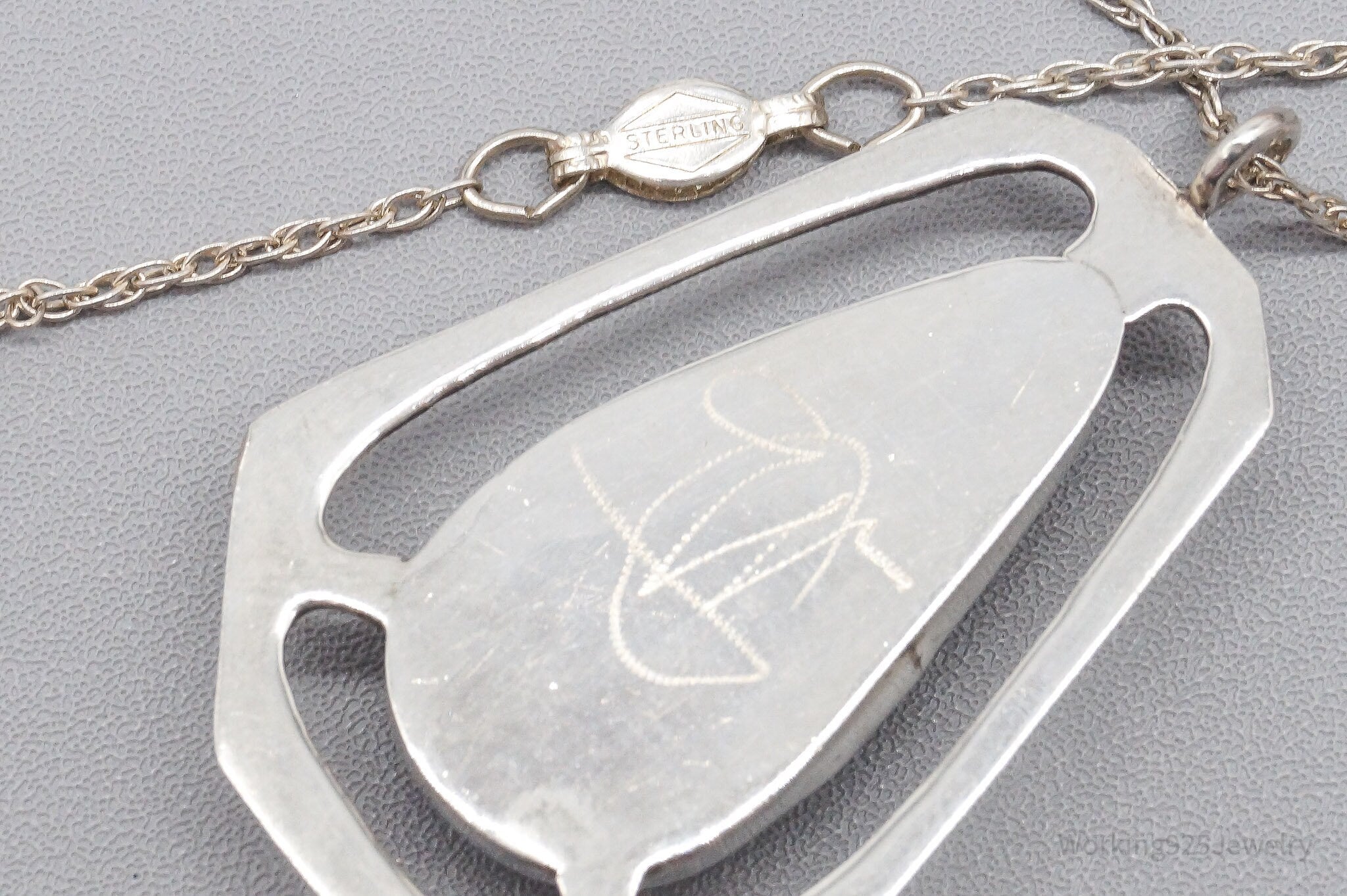 Antique Turquoise Sterling Silver Necklace 24"