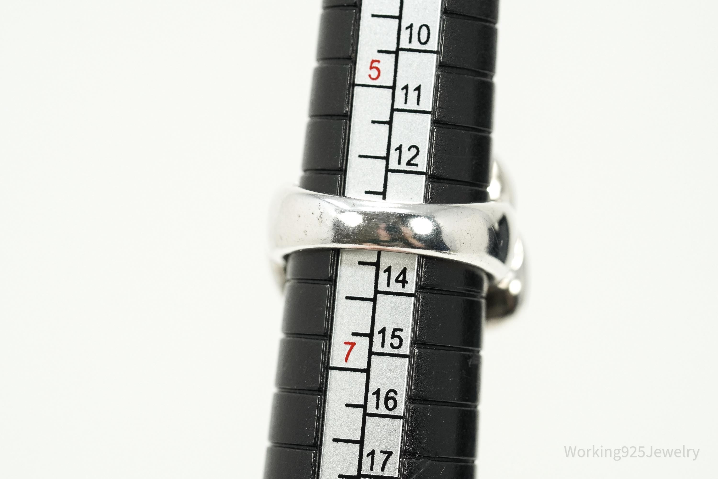 Vintage Puffy Rose Sterling Silver Hollow Ring - Size 6