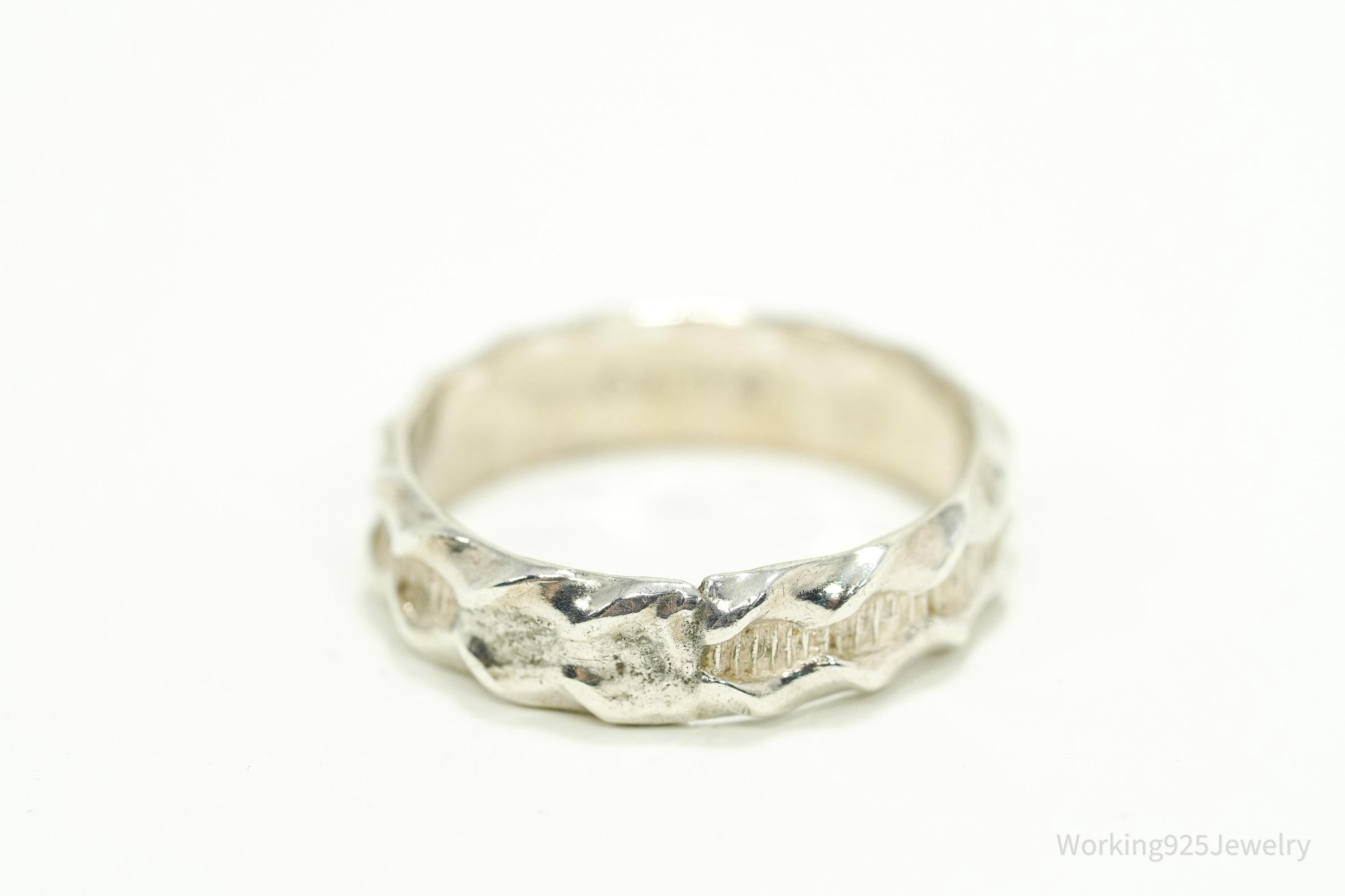 Vintage Native American Sterling Silver Band Ring - Size 6.5