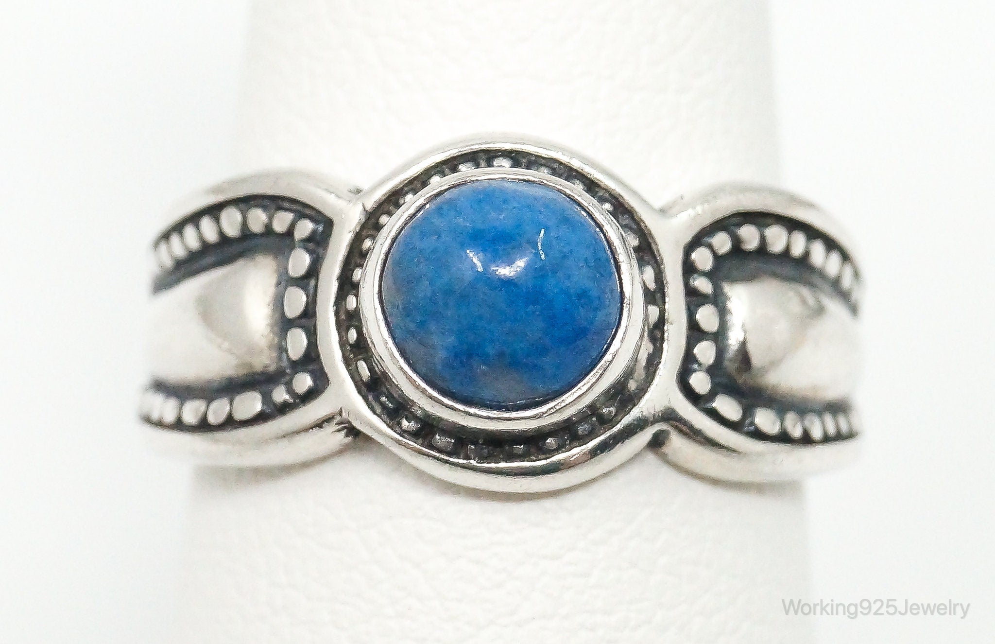 Vintage Southwestern Style Lapis Lazuli Sterling Silver Ring - Size 5.75