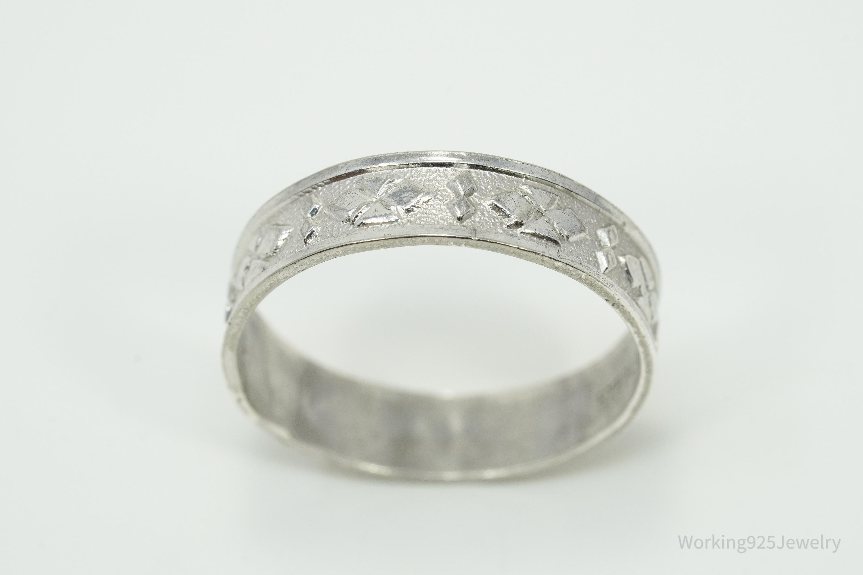 Vintage Native American Sterling Silver Band Ring - Size 6