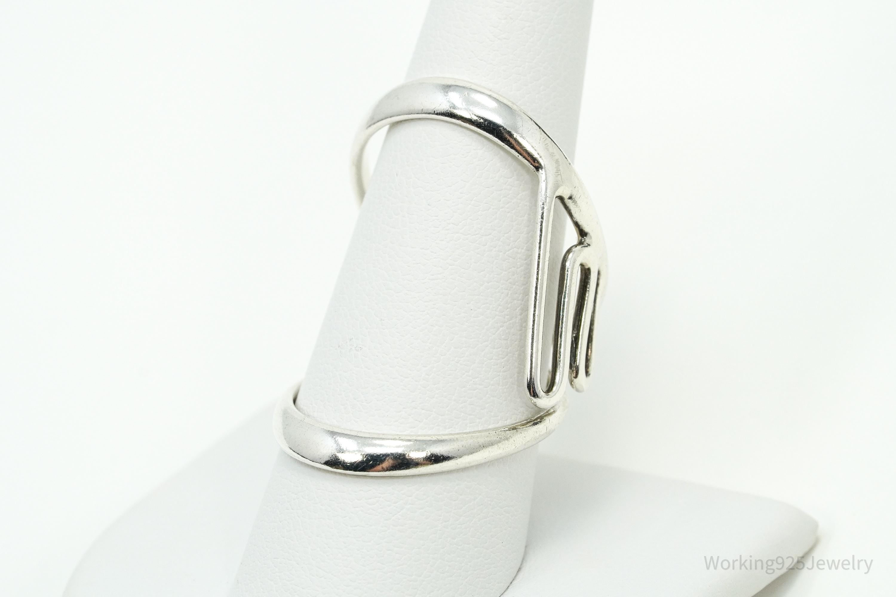 Vintage Thumb Splint Hyperextension Arthritis Silver Ring - Size 9.25