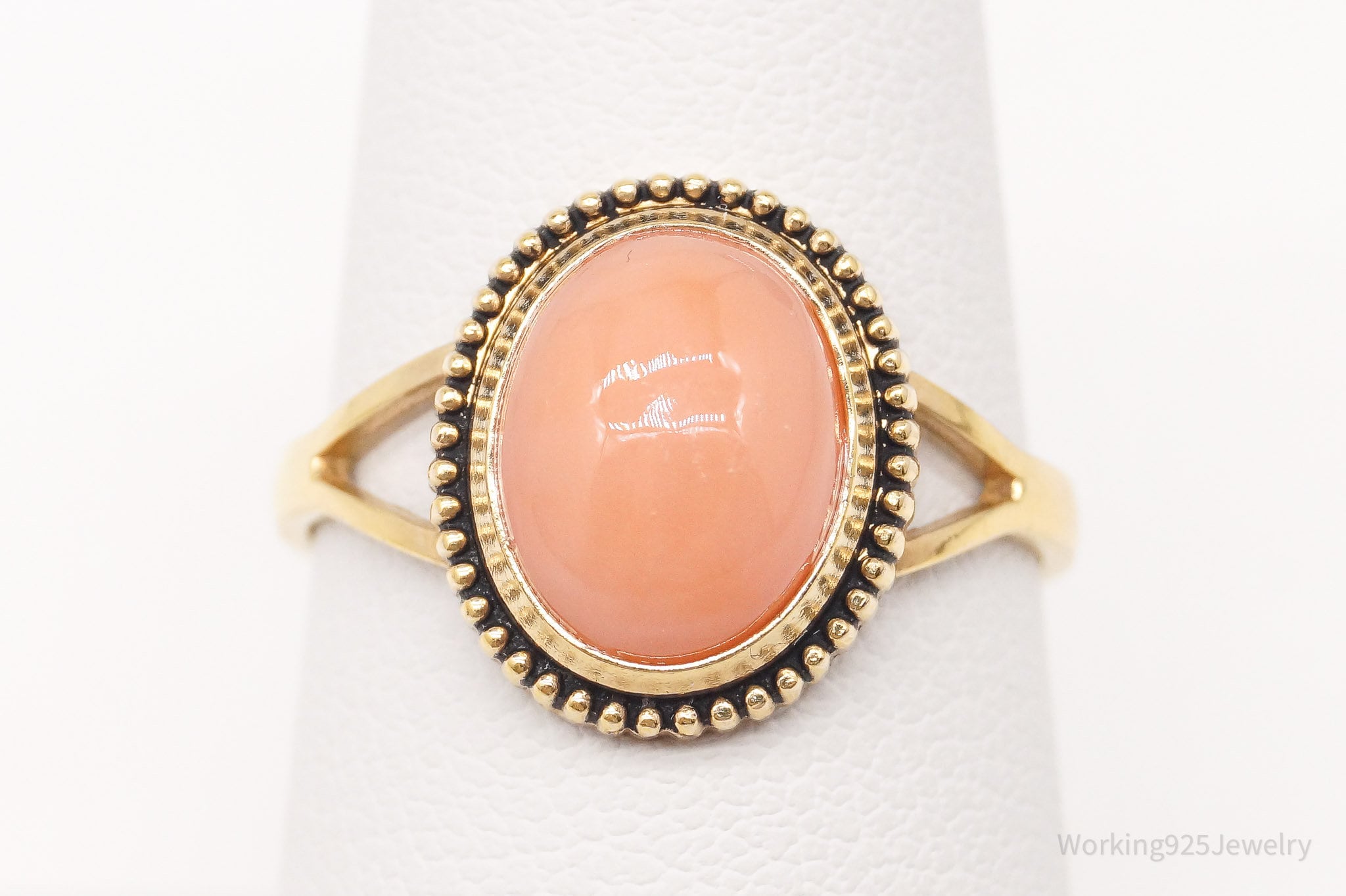 Antique Designer Clark & Coombs Coral 10K Gold Filled Ring - Size 7.75