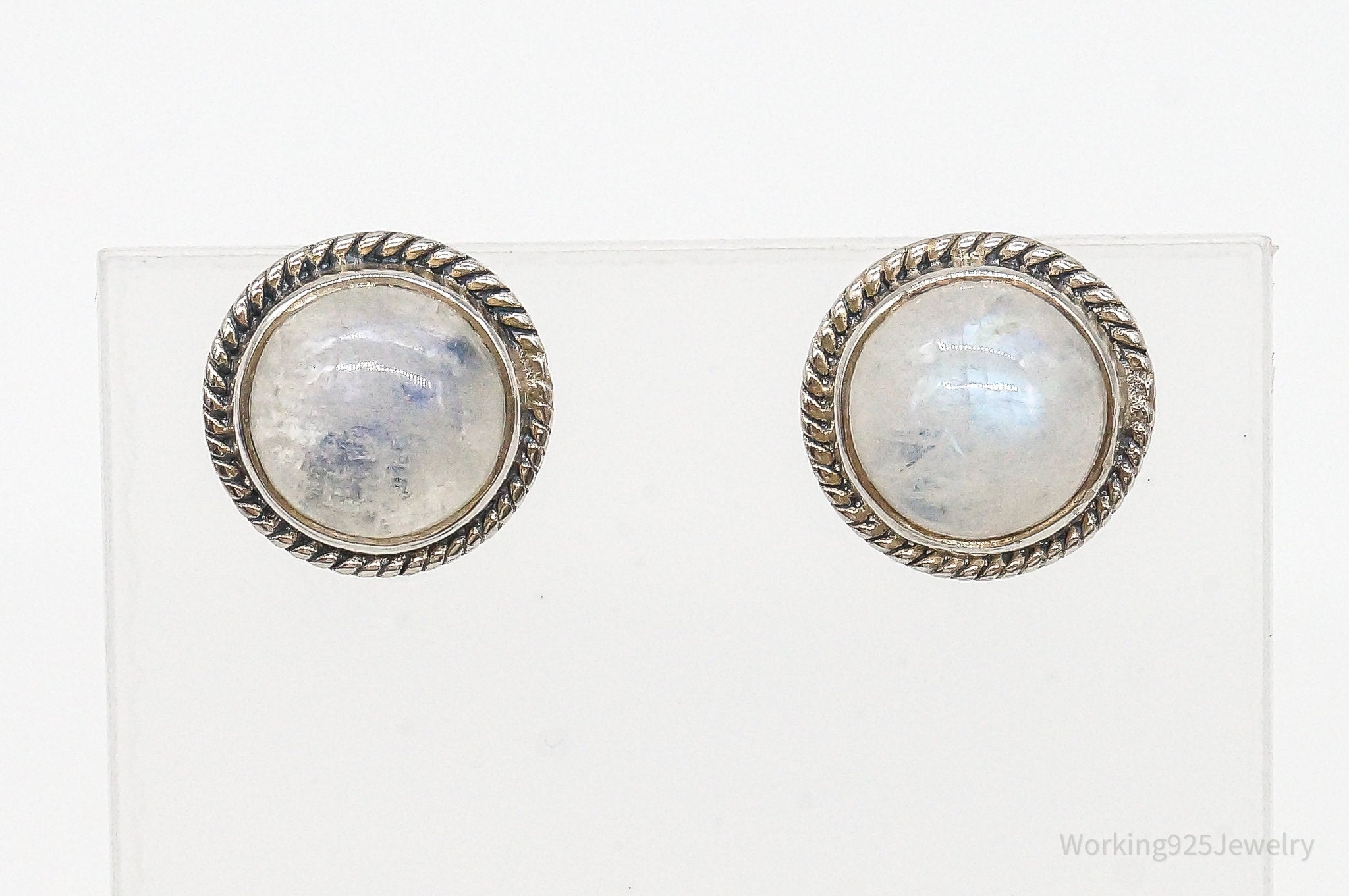 Vintage Moonstone Sterling Silver Earrings