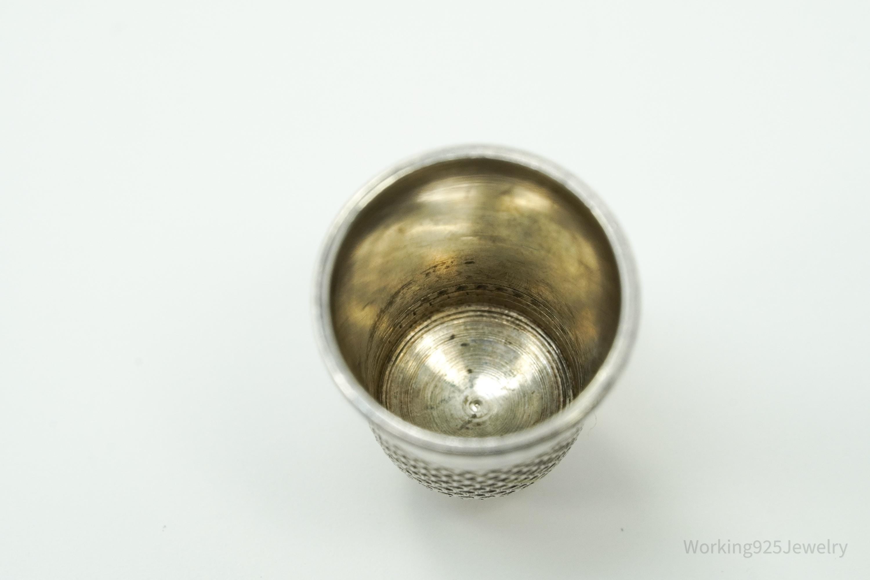 Antique Dome Sterling Silver Thimble Size 4