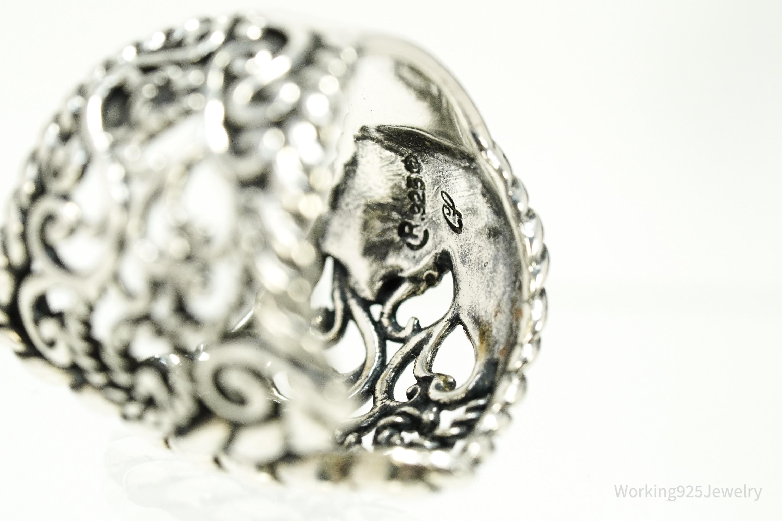 Vintage Native Carolyn Pollack Western Style Sterling Silver Ring - Size 7.25