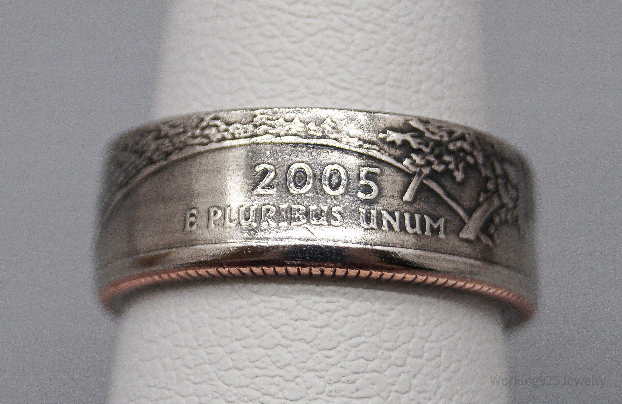 Vintage 2005 Oregon State Quarter Silver Coin Ring - Size 6.25
