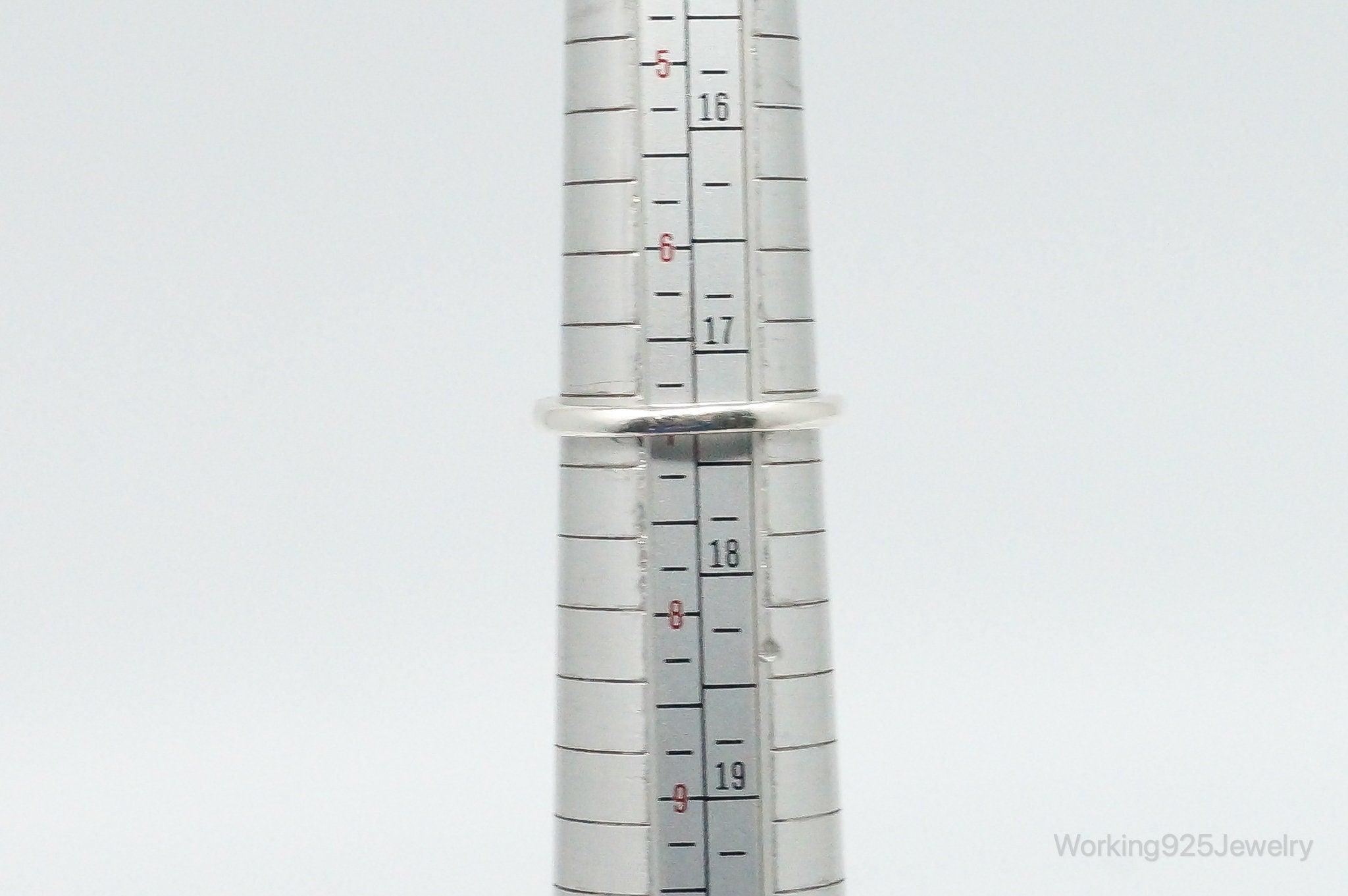 Vintage Designer Cubic Zirconia Sterling Silver Ring - Size 7