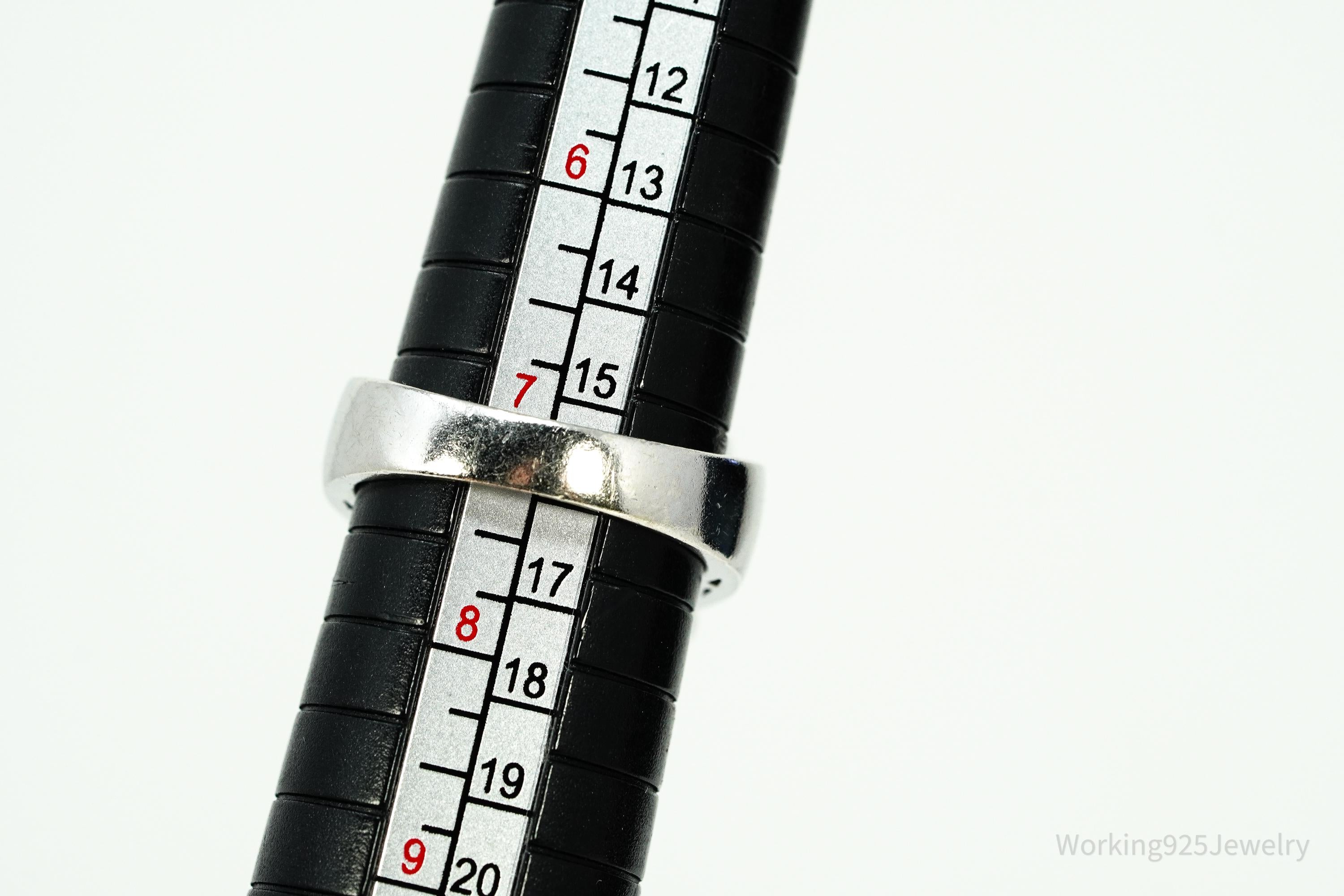 Vintage Large Smoky Topaz Sterling Silver Ring - Size 7.25