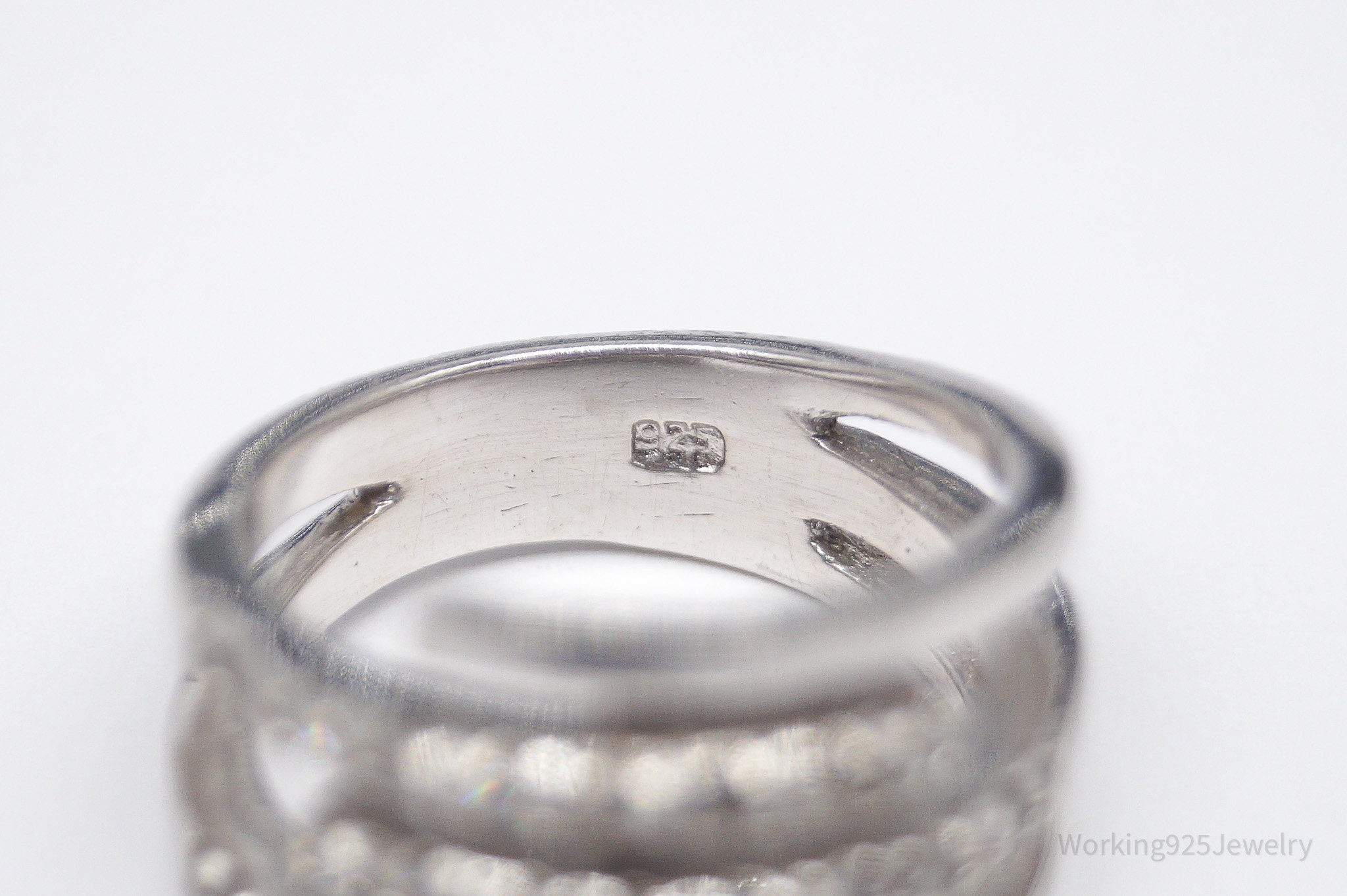 Vintage Cubic Zirconia Sterling Silver Ring - Size 5.75