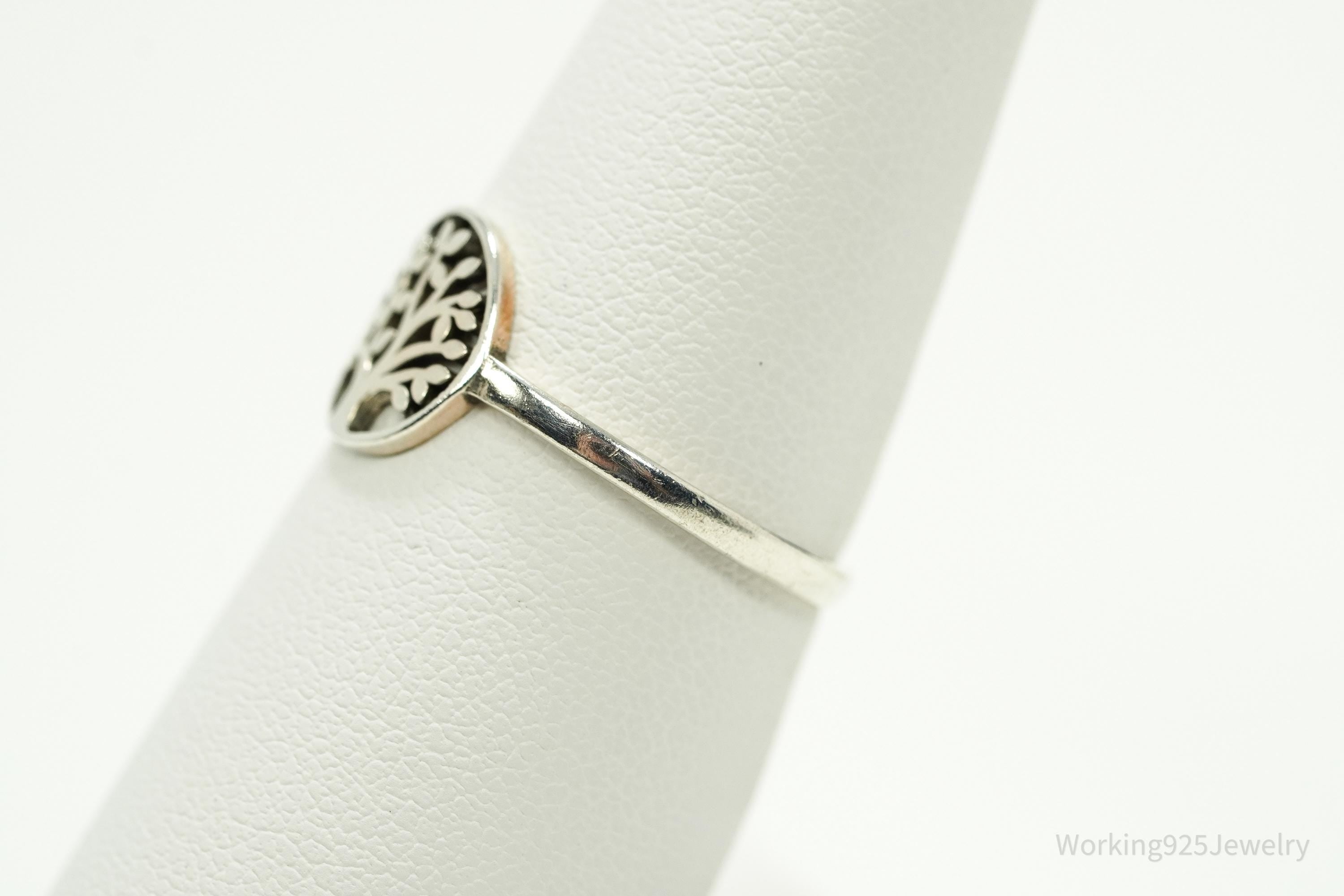Vintage Tree Of Life Sterling Silver Ring - Size 7.25
