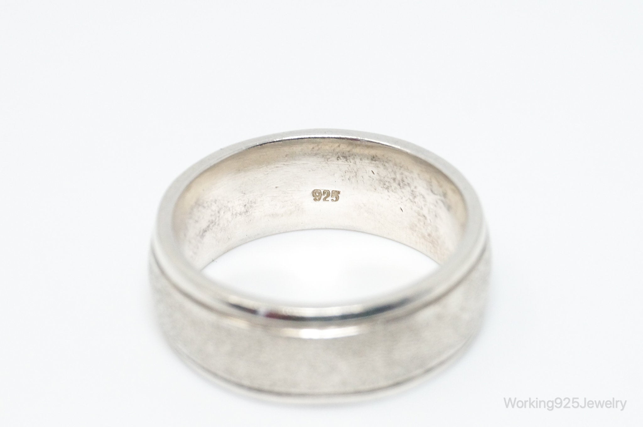 Vintage Sleek Modern Sterling Silver Band Ring - Size 10.75