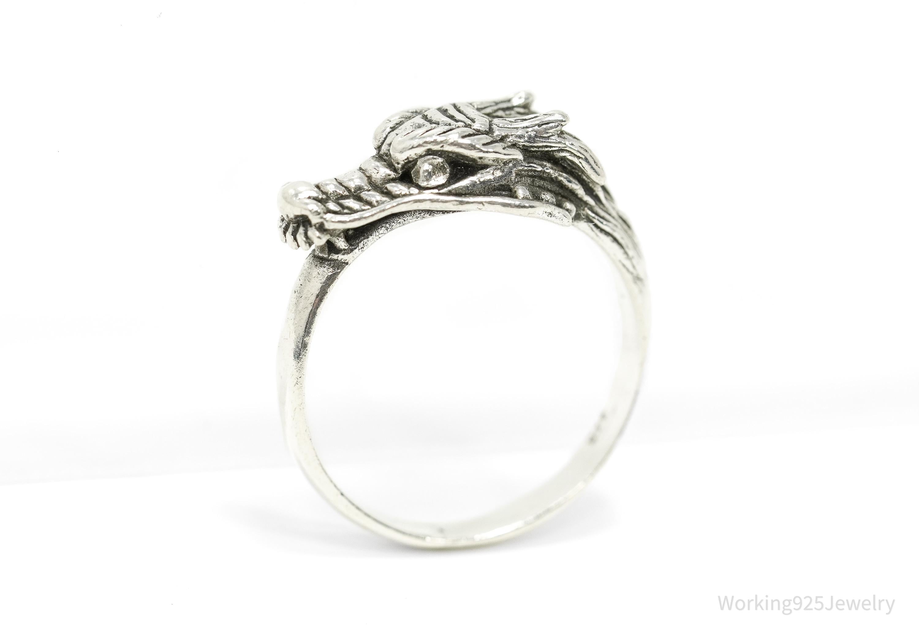 Vintage Dragon Head Sterling Silver Ring - Size 10.25