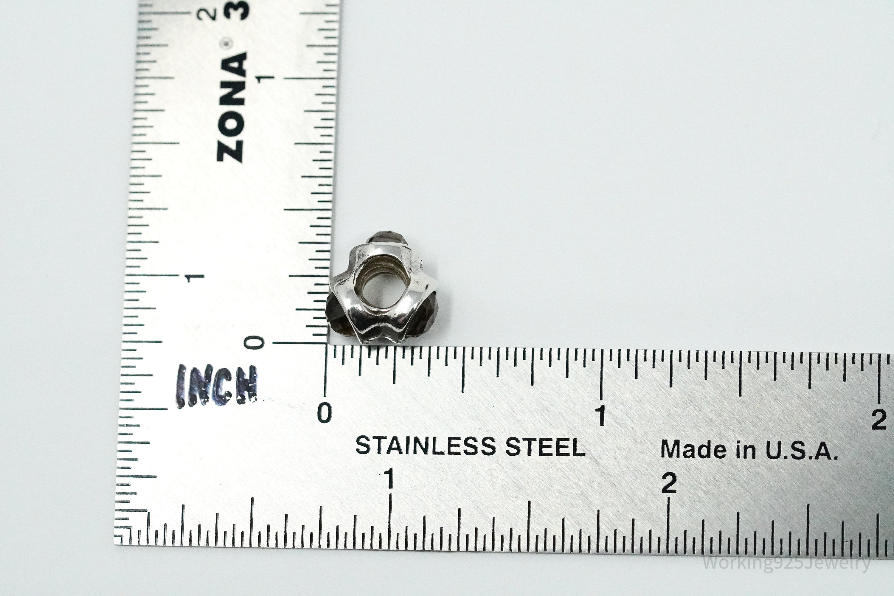 Retired Authentic Designer Pandora Smoky Quartz Sterling Silver Charm