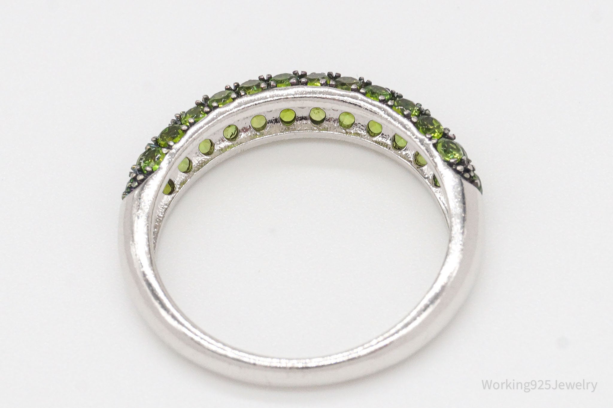 Designer DK Green Chrome Diopside Sterling Silver Ring - Size 5.25