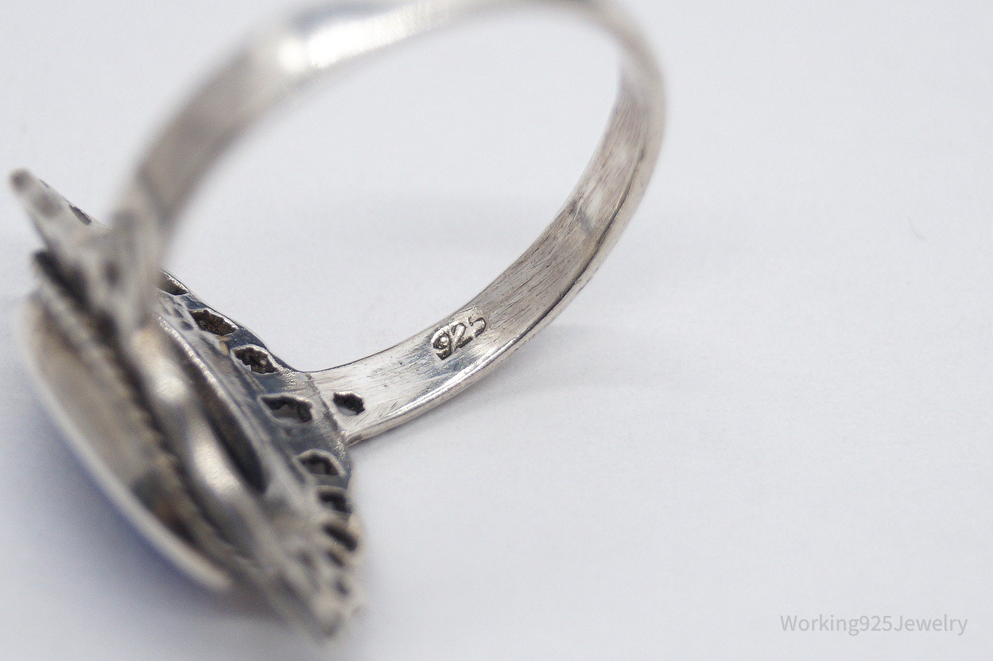 Vintage Lapis Lazuli Sterling Silver Ring - Size 8.5