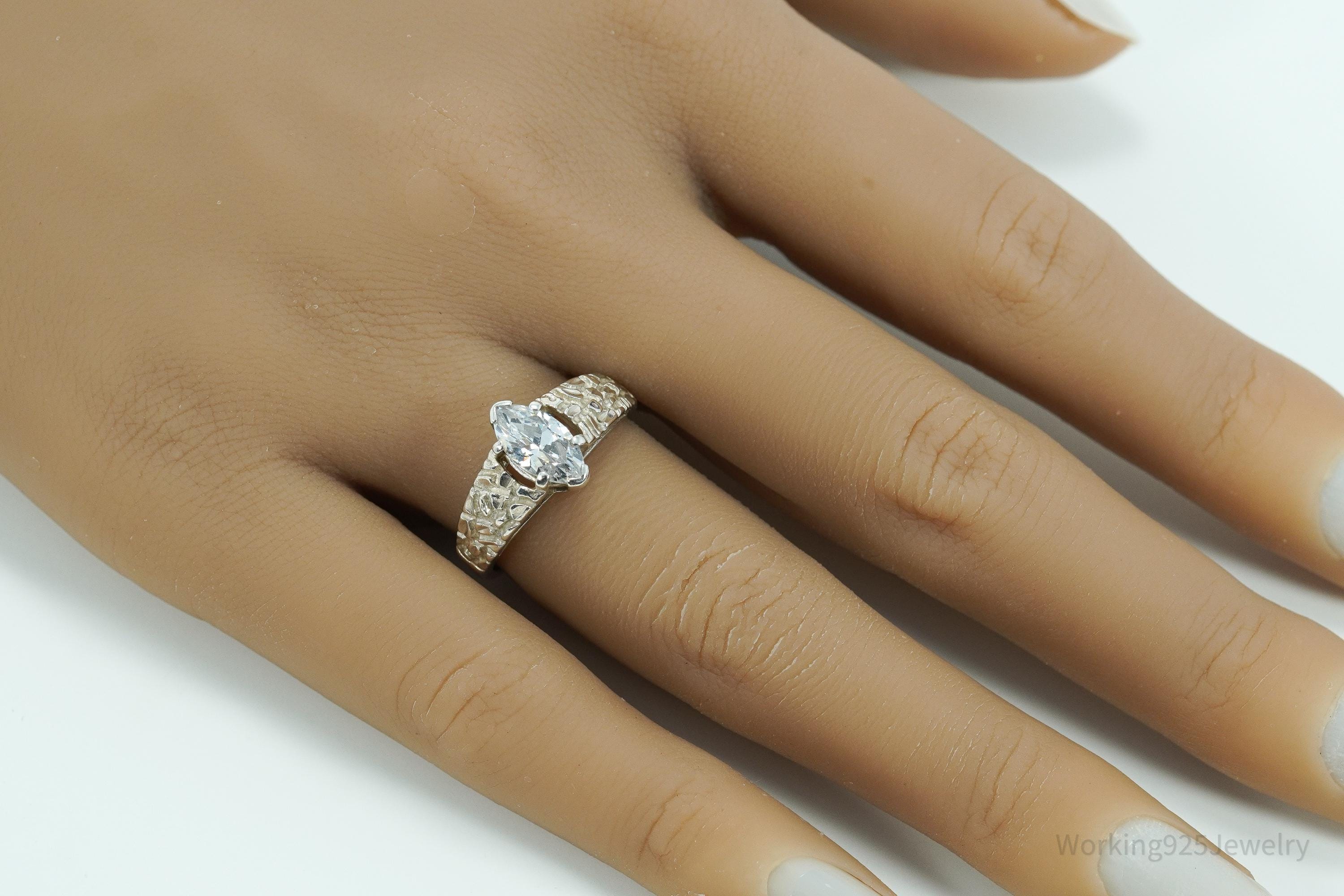 Vintage KABANA Cubic Zirconia Sterling Silver Ring - Size 7