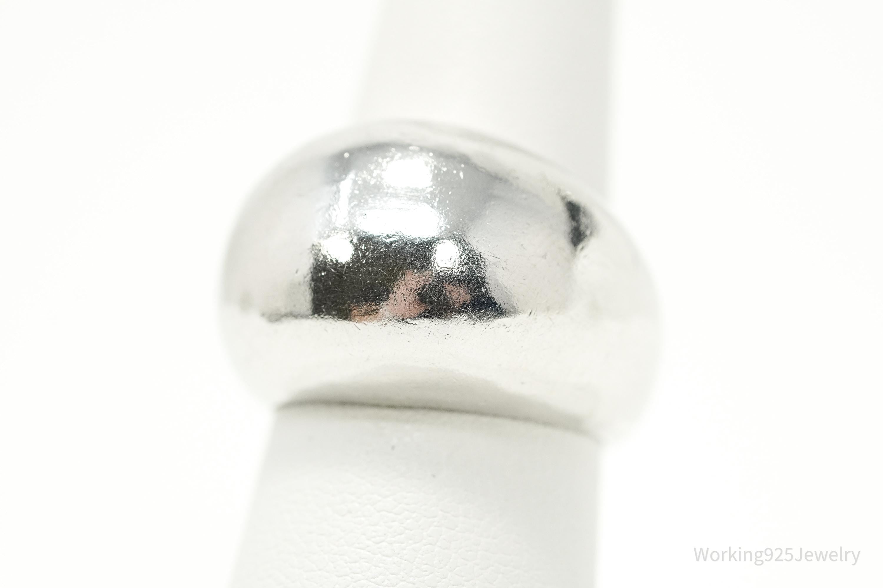 Vintage Designer Puffy Dome Style Sterling Silver Ring - Size 7