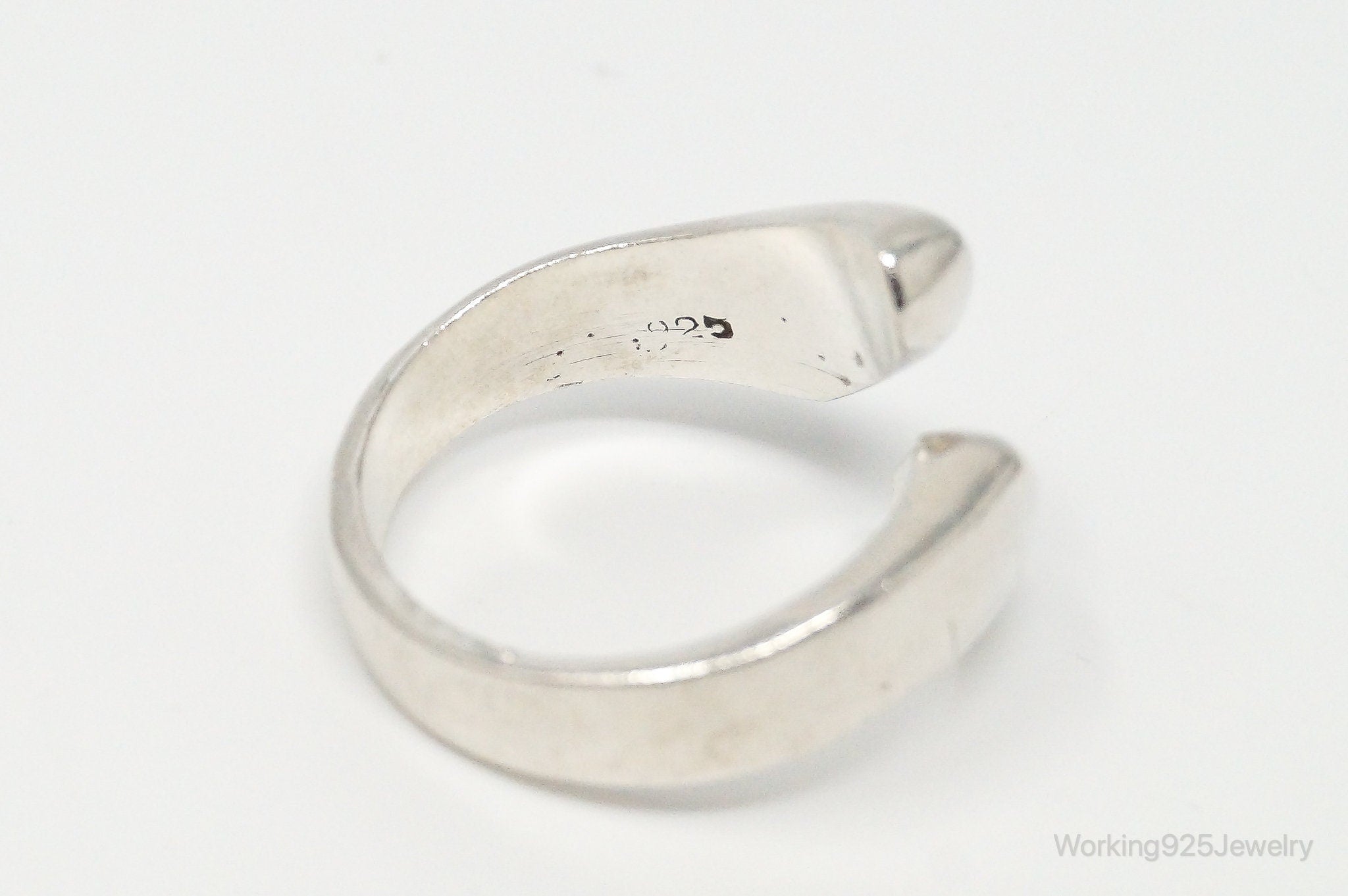 Vintage Mexico Modernist Sterling Silver Wrap Ring Size 8.5 Adjustable