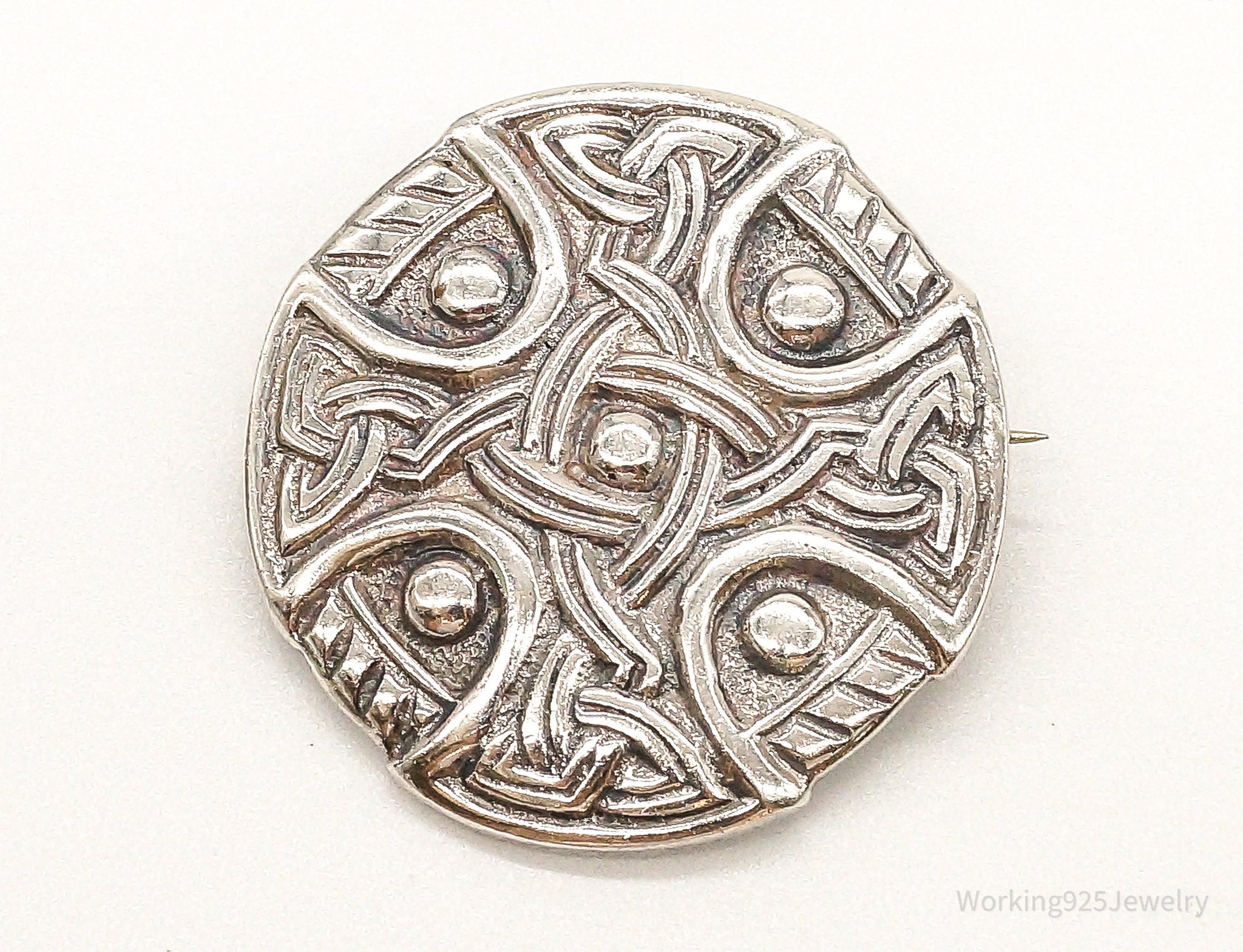 Vintage Robert Allison Scottish Knot Sterling Silver Brooch Pin