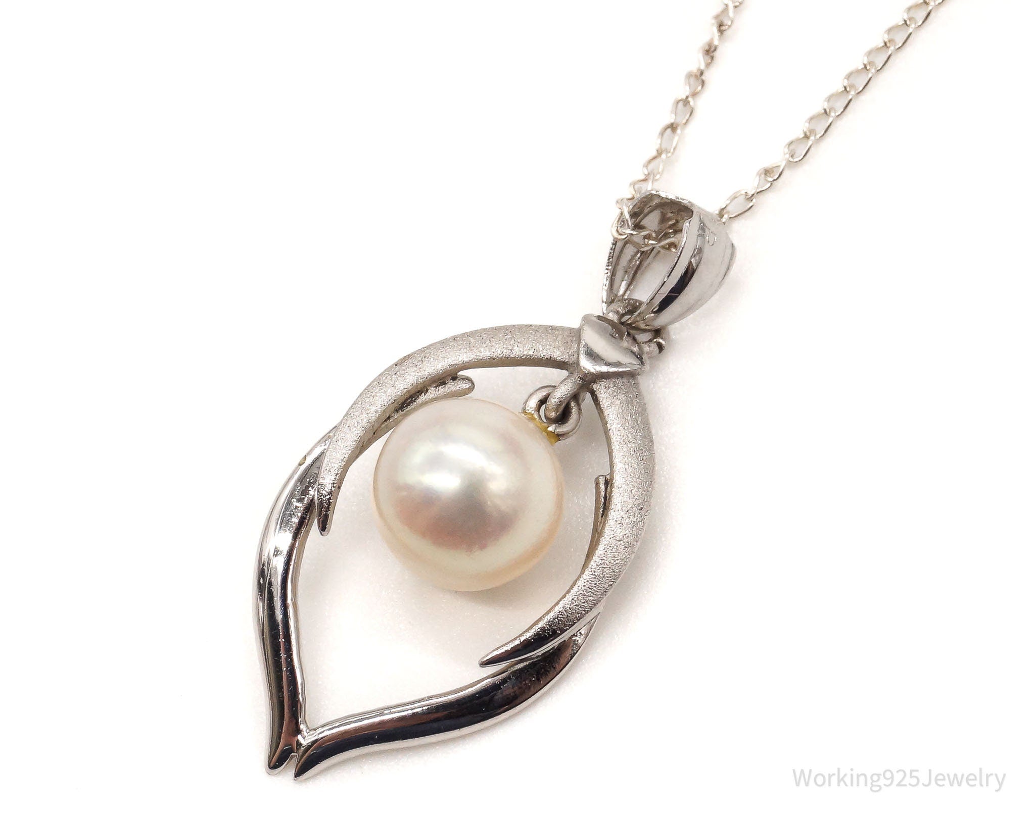 Vintage Pearl Sterling Silver Necklace