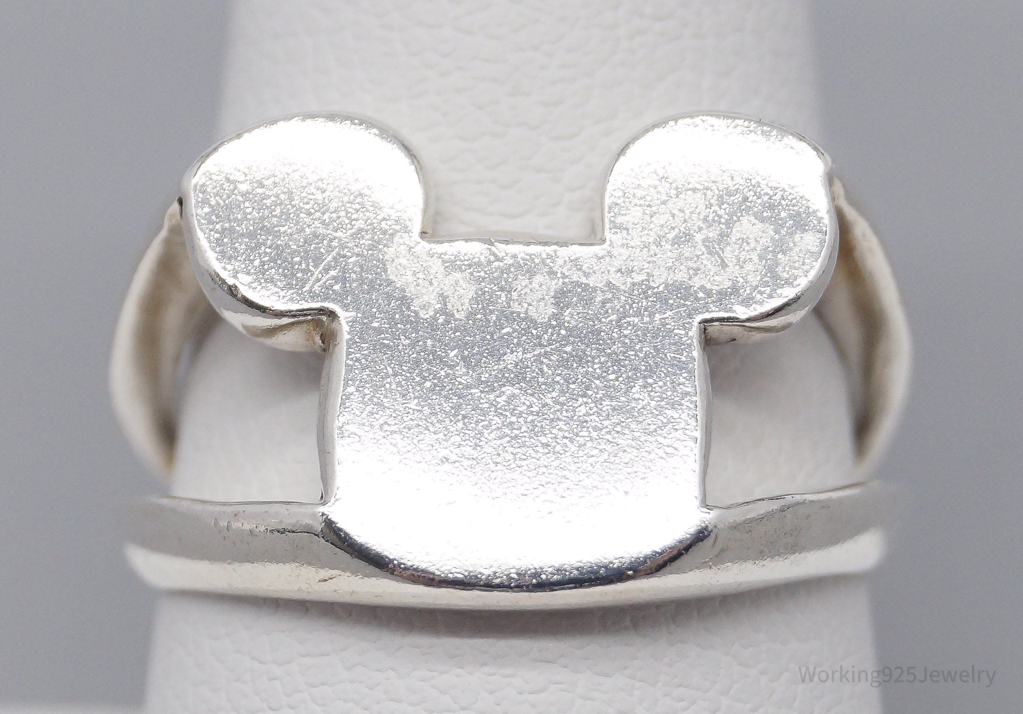 Vintage Walt Disney Productions Mickey Mouse Sterling Silver Ring - Size 8.75