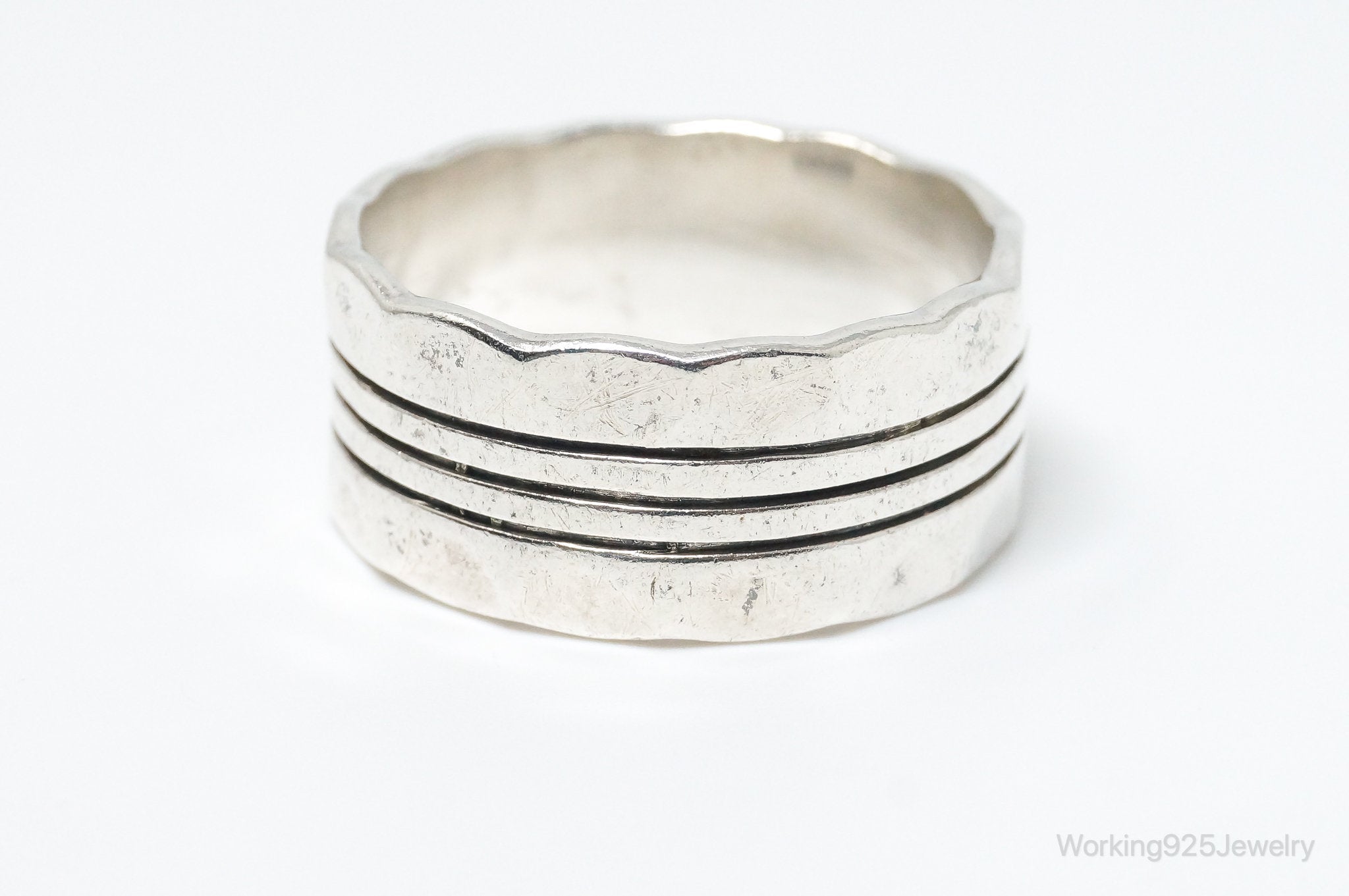 Vintage Mexico Sterling Silver Band Ring - Size 14.5