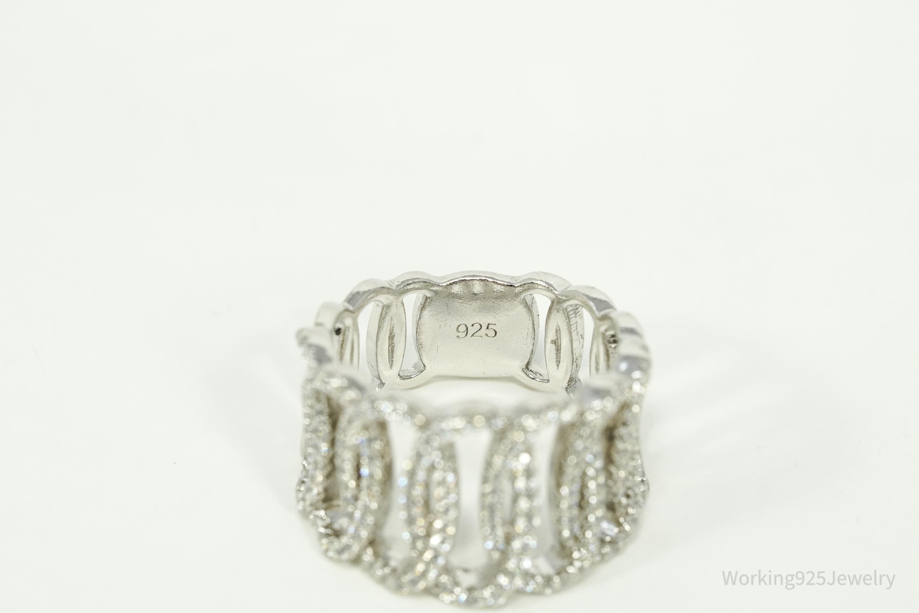 Vintage Cubic Zirconia Sterling Silver Ring - Size 6