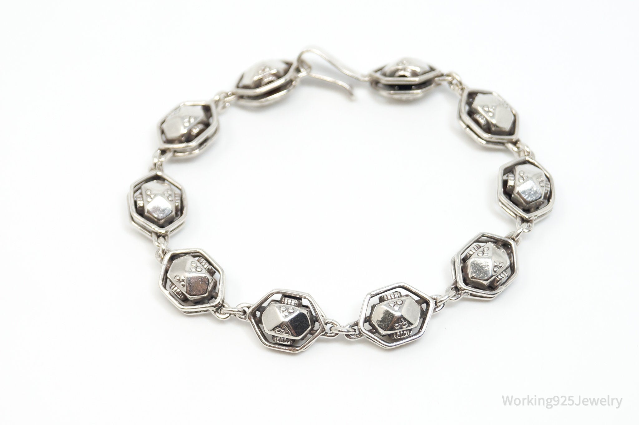 Vintage Modernist Style Unique Sterling Silver Bracelet