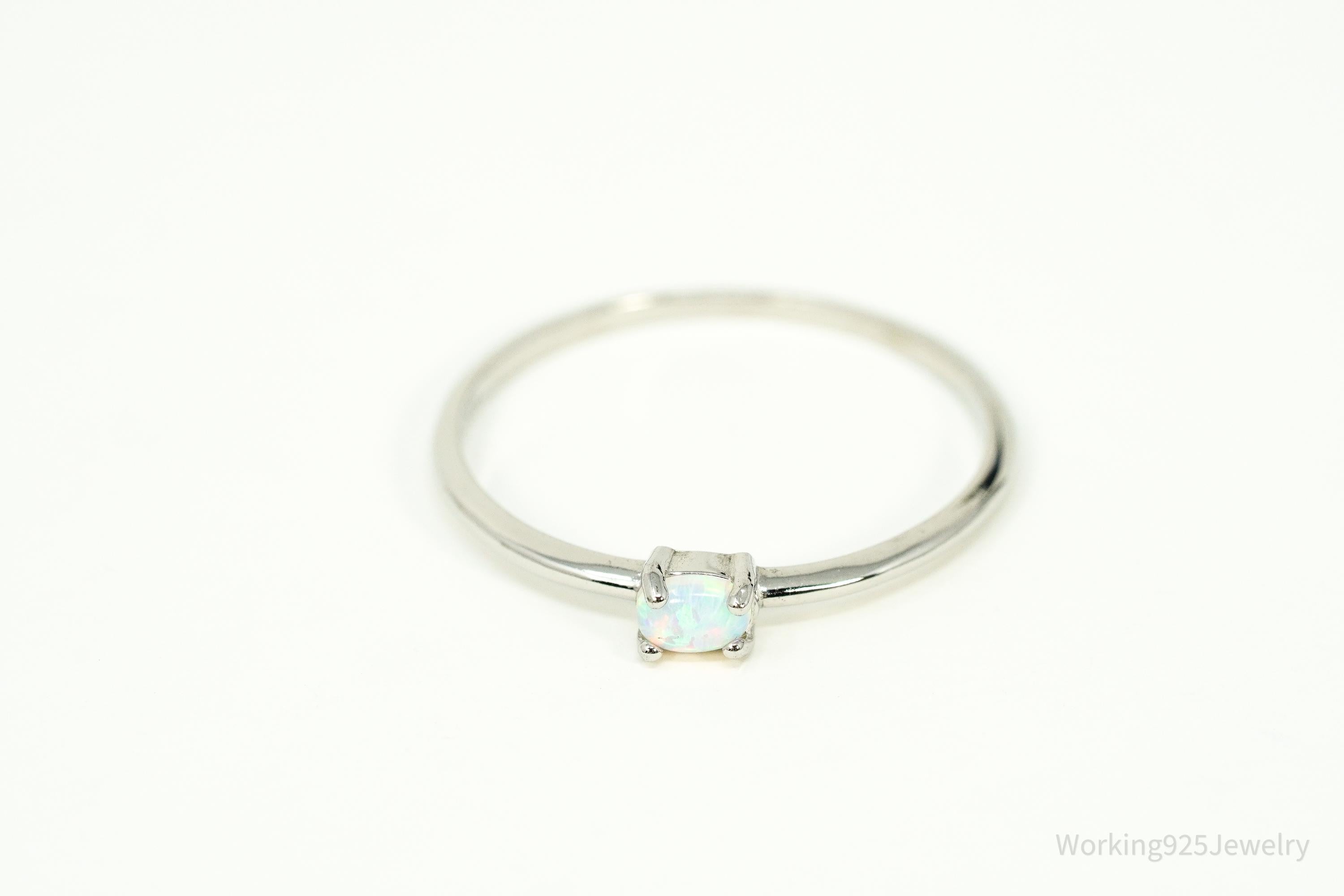 Vintage Opal Sterling Silver Ring - Size 8.25