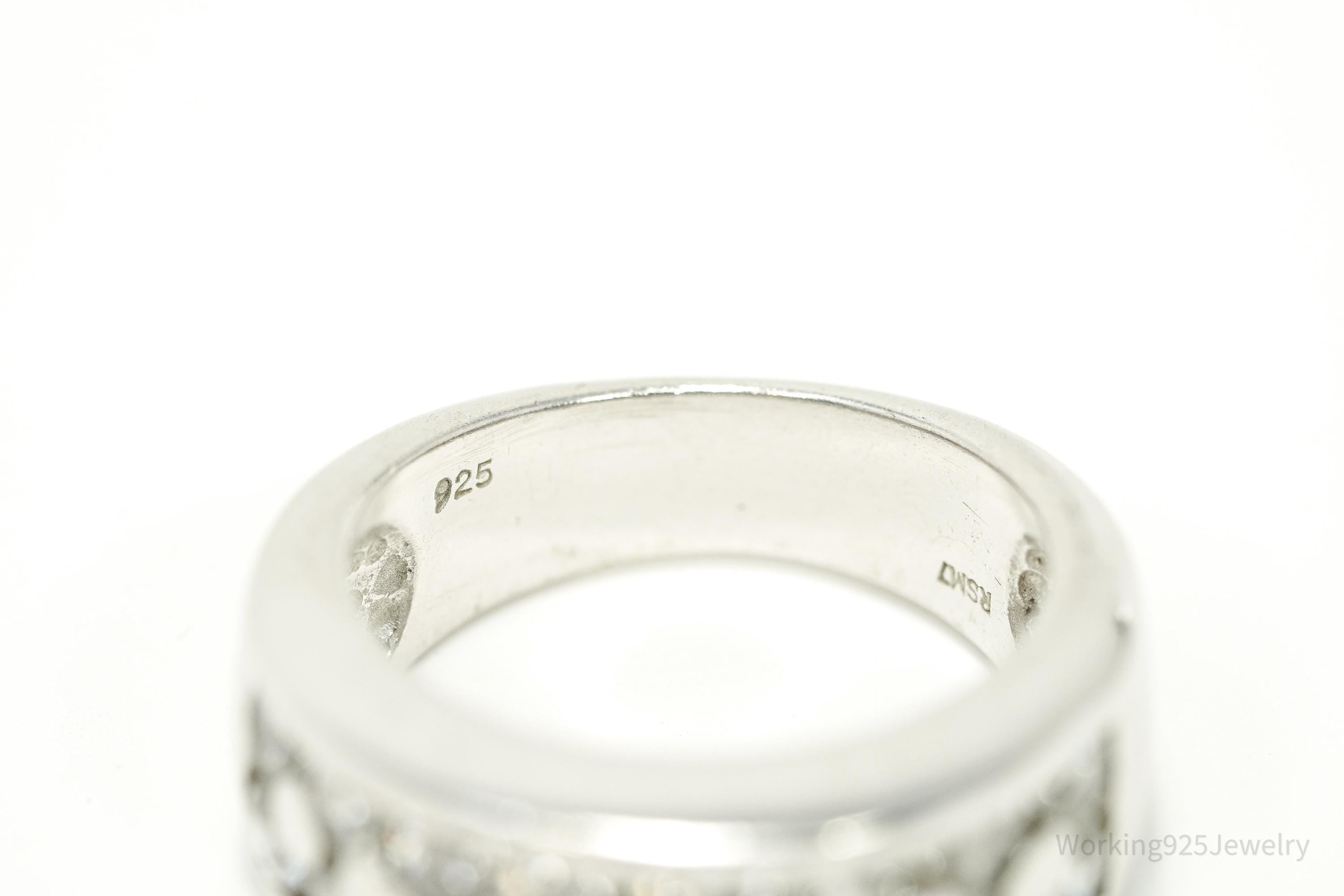 Vintage Cubic Zirconia Sterling Silver Ring - Size 6