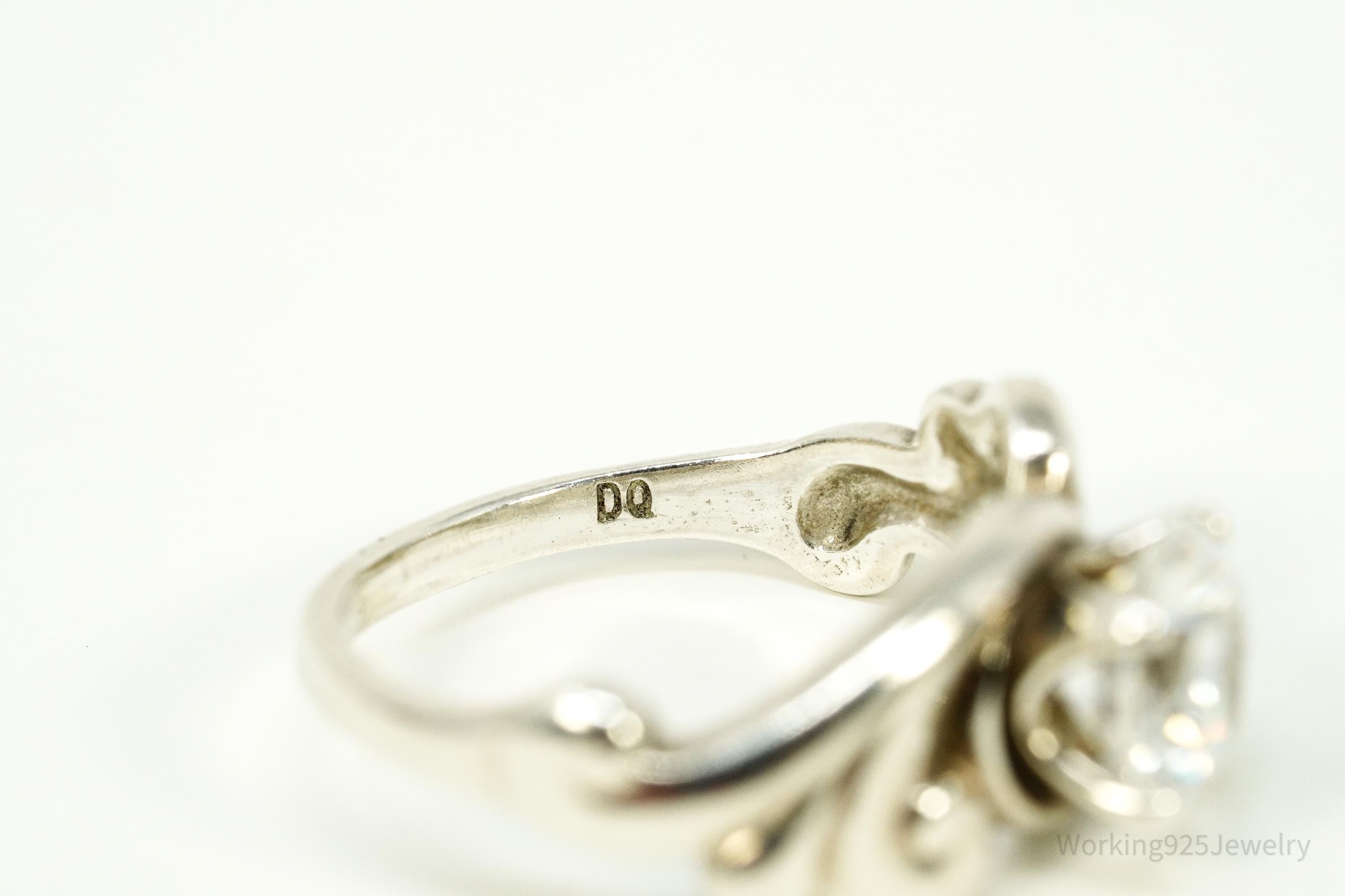 Vintage KABANA Diamonique Cubic Zirconia Sterling Silver Ring - Size 2.75