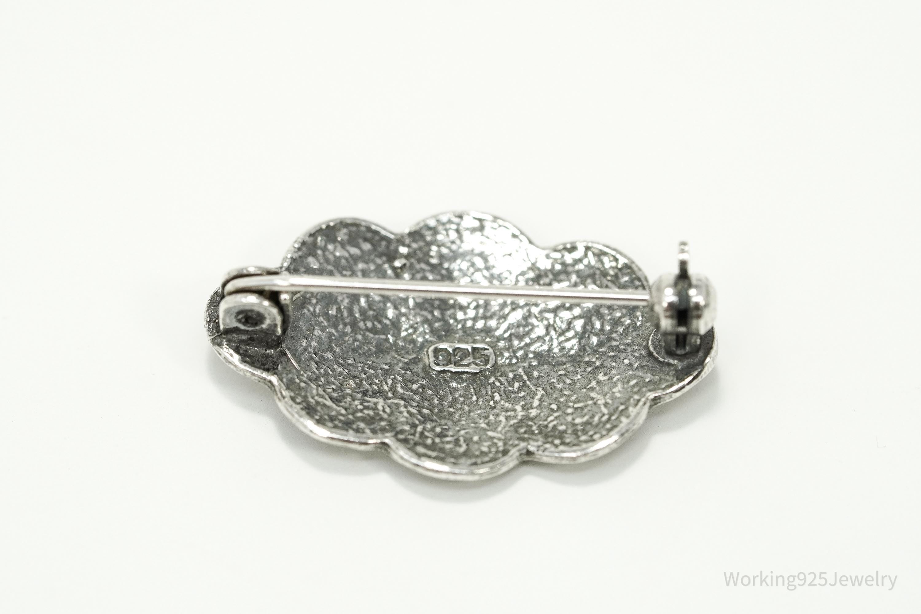 Vintage Edwardian Style Sterling Silver Brooch Pin