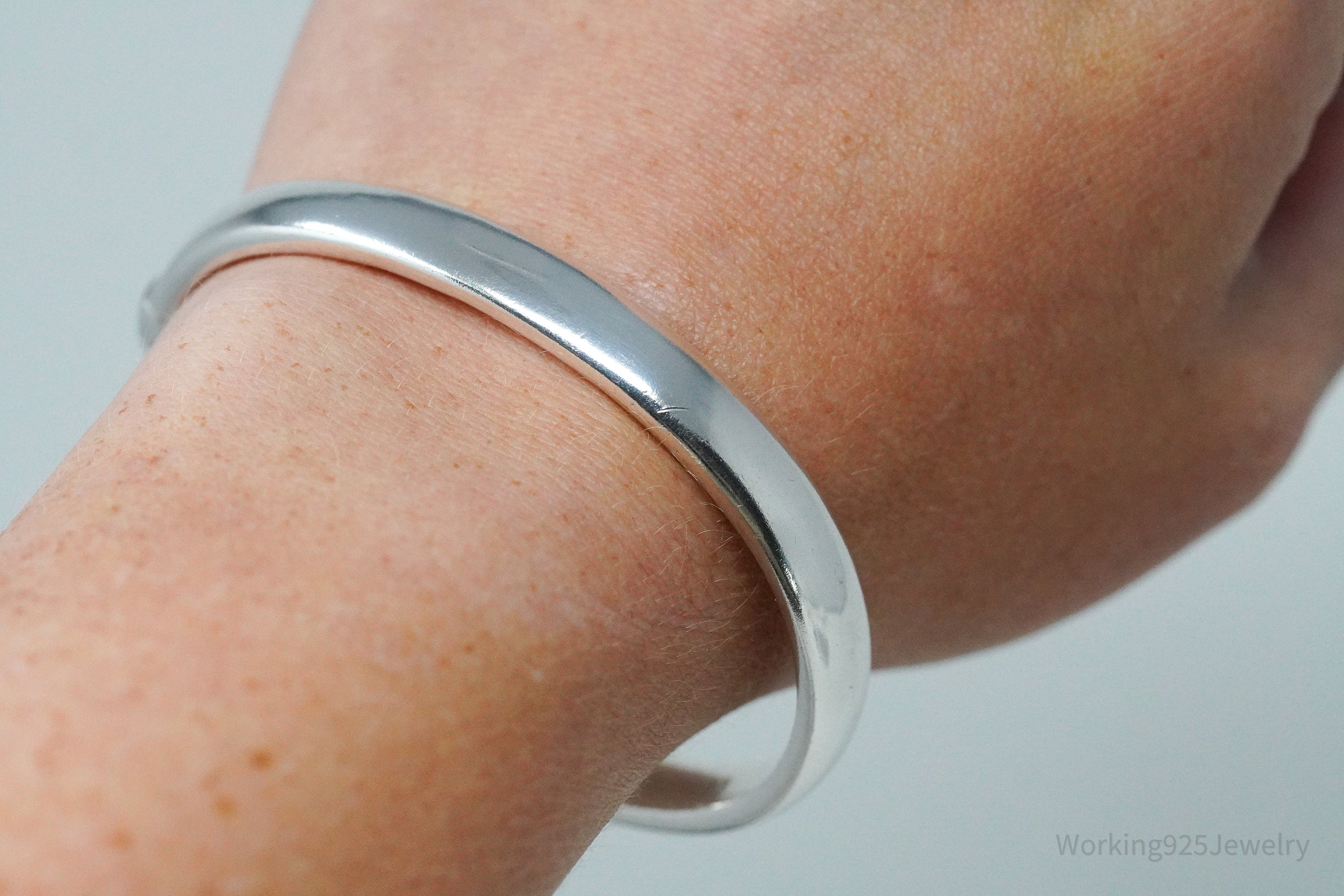 Vintage Italian Designer MILOR Heavy 950 Fine Silver Cuff Bracelet 6 5/8"