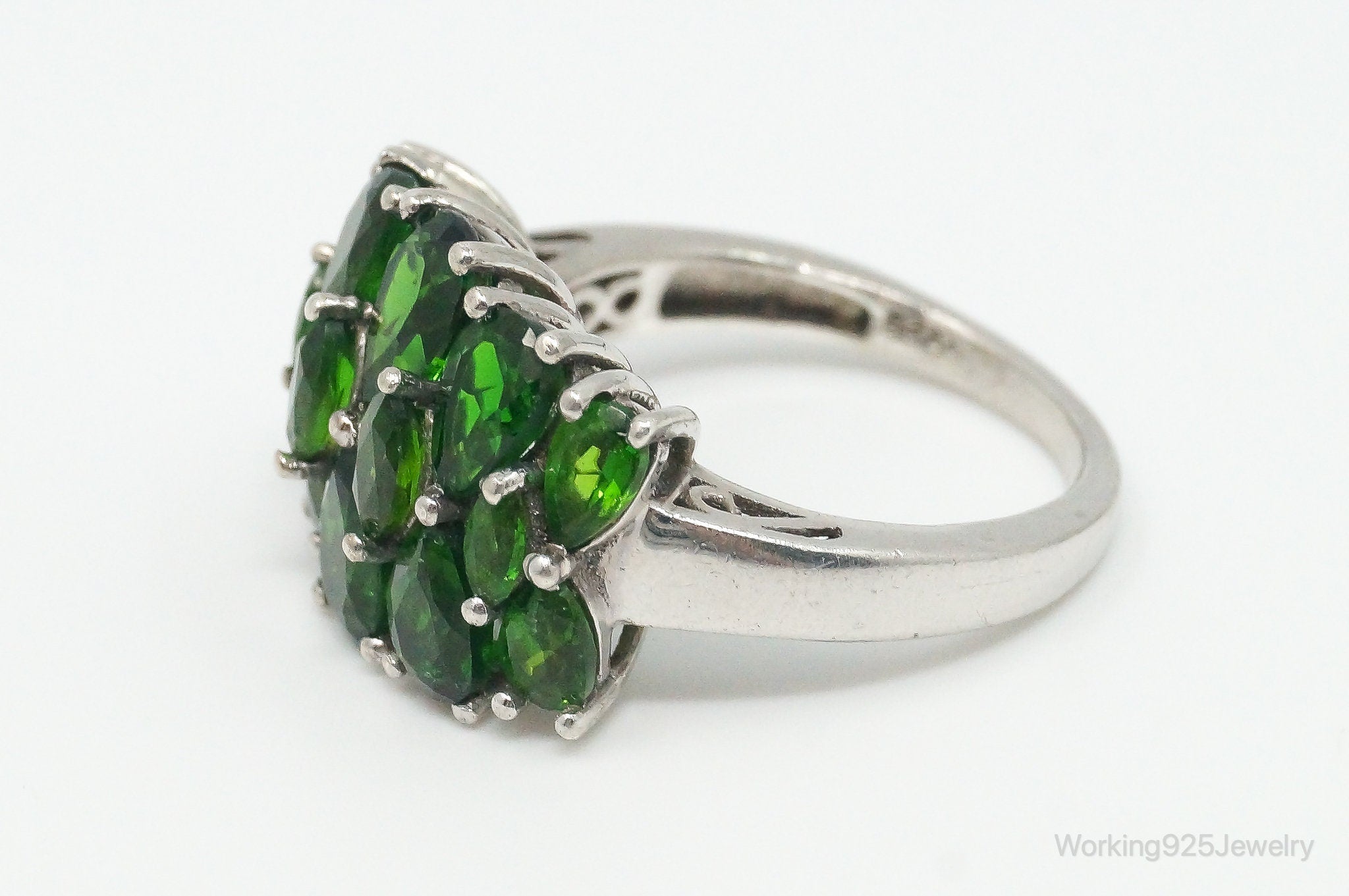 Vintage Peridot Art Deco Sterling Silver Ring - Size 7