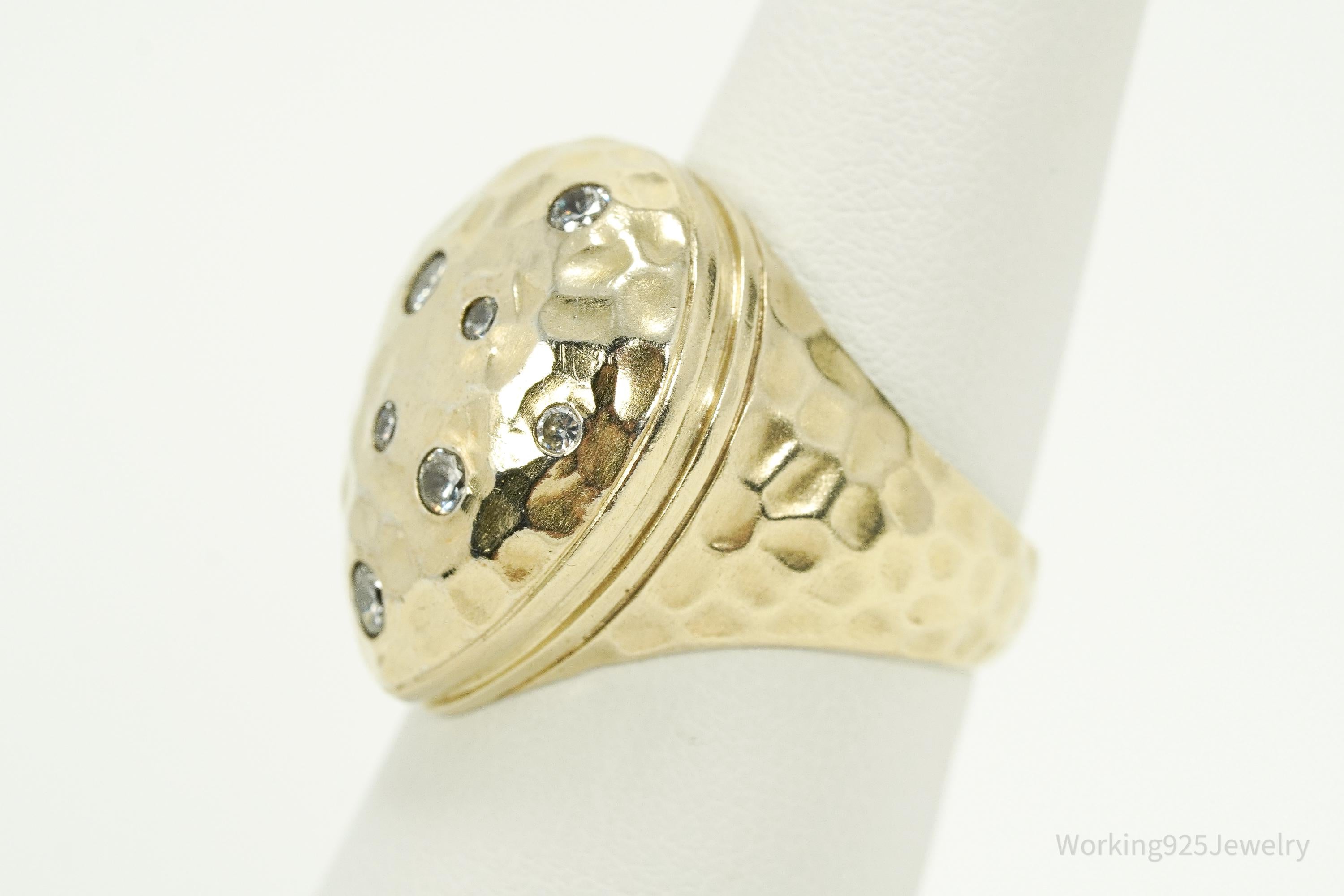 VTG Ross Simons Cubic Zirconia Gold Over Sterling Silver Ring Size 7.25
