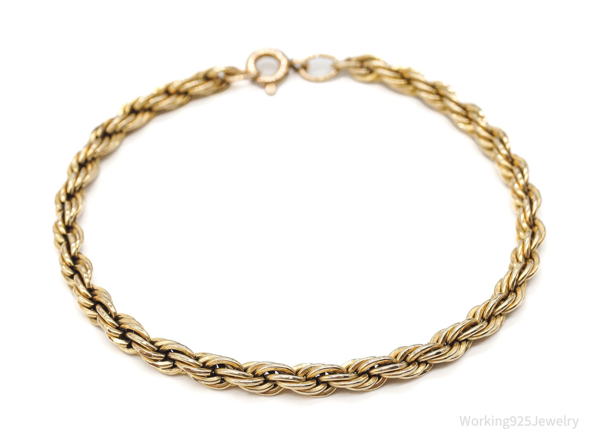 Vintage 1/20 12K Gold Filled Rope Chain Bracelet