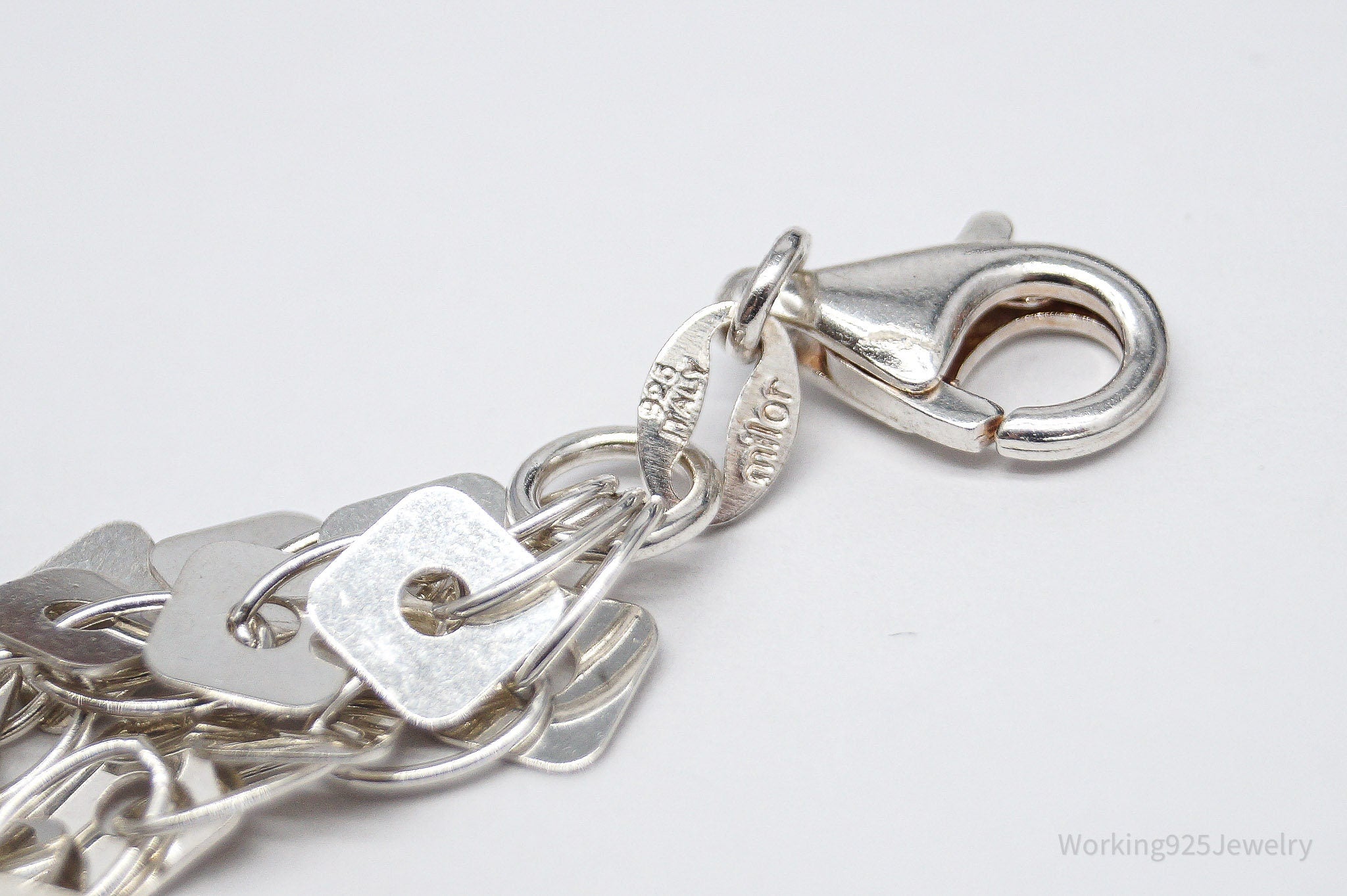 Vintage Italian Designer MILOR Sterling Silver Bracelet - 7 5/8"