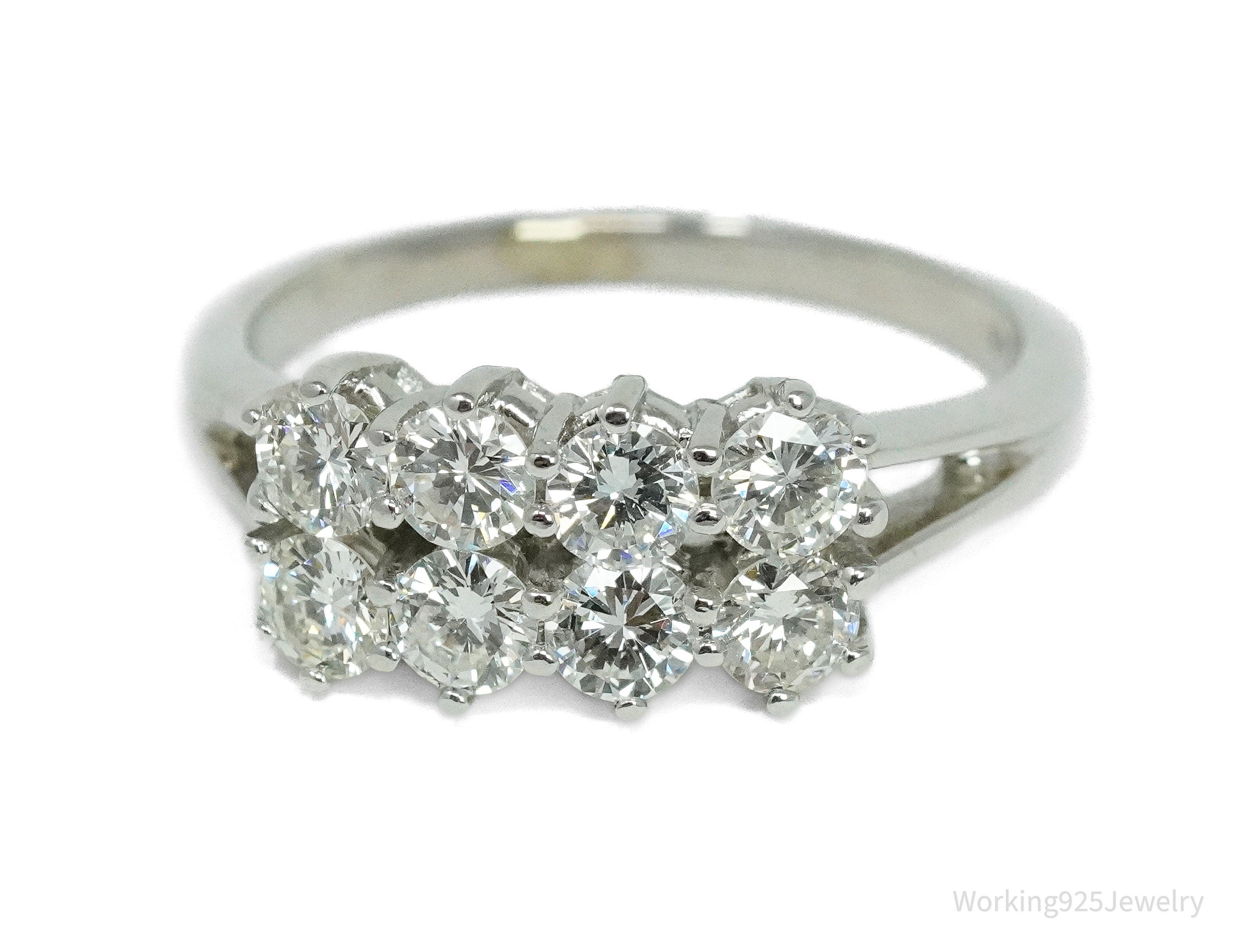 14K White Gold & Diamond Ring - Size 8.5