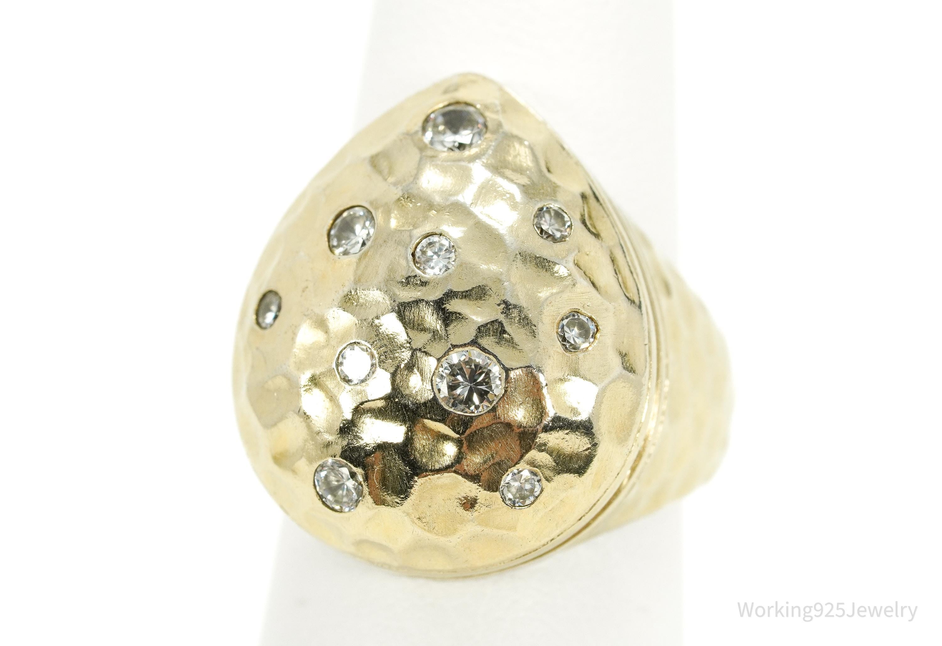 VTG Ross Simons Cubic Zirconia Gold Over Sterling Silver Ring Size 7.25